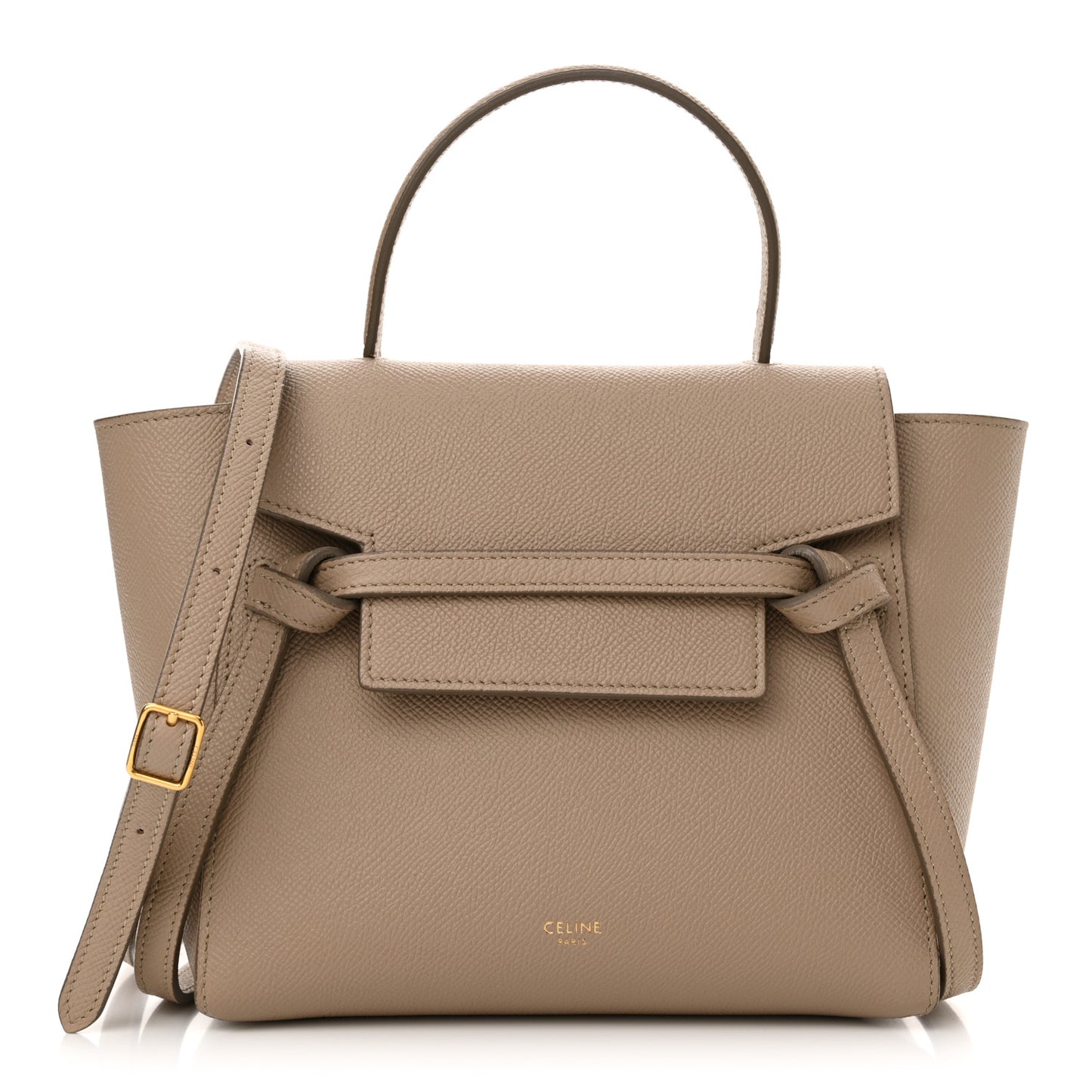 Grained Calfskin Nano Belt Bag Light Taupe