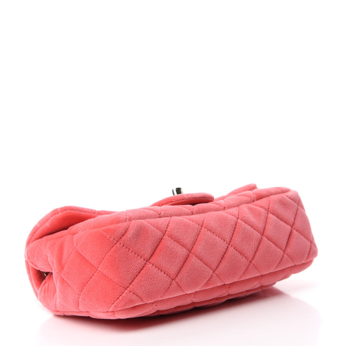 Velvet Quilted Mini Rectangular Pearl Crush Flap Coral