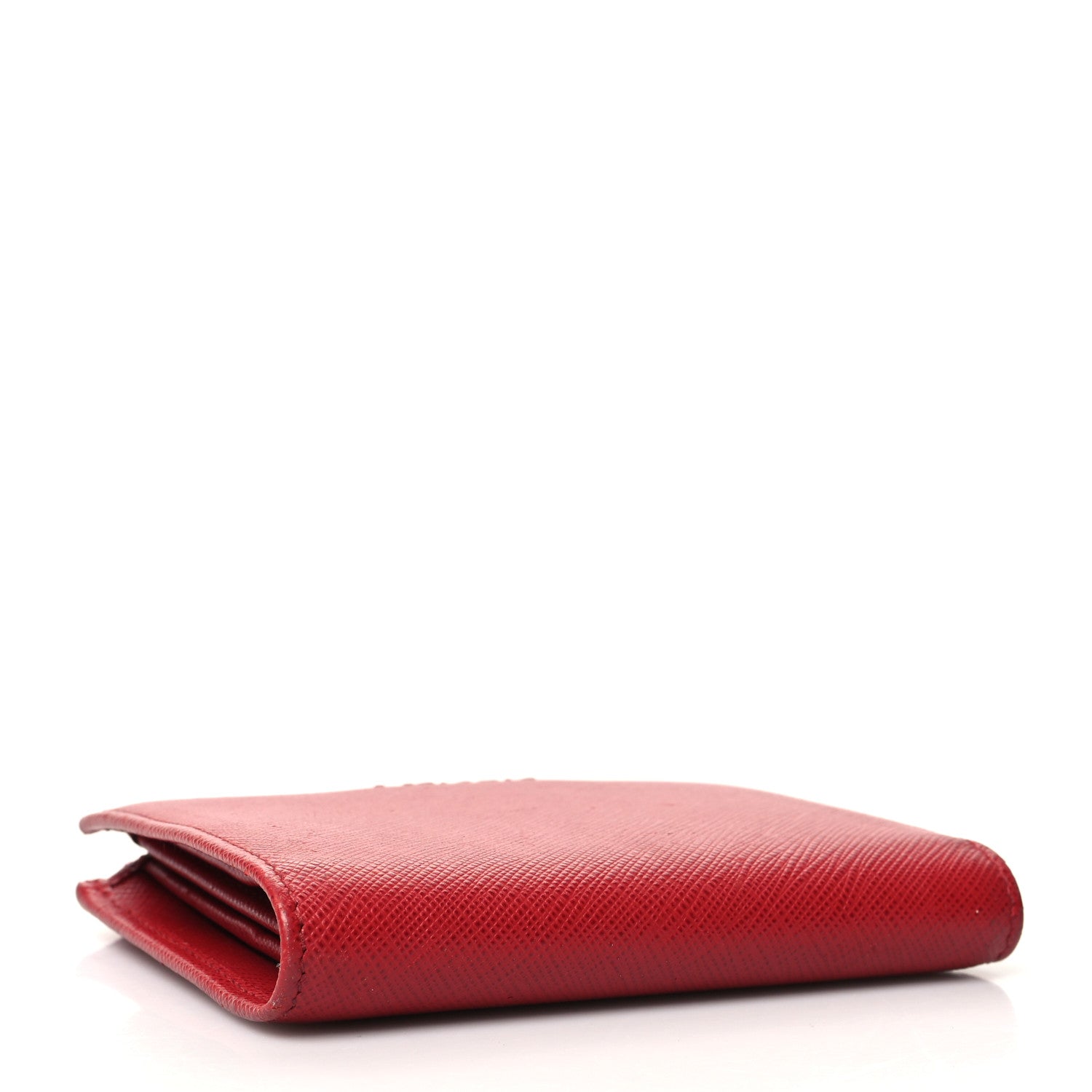 Prada Saffiano Zip Top Compact Wallet Fuoco 4 of 14