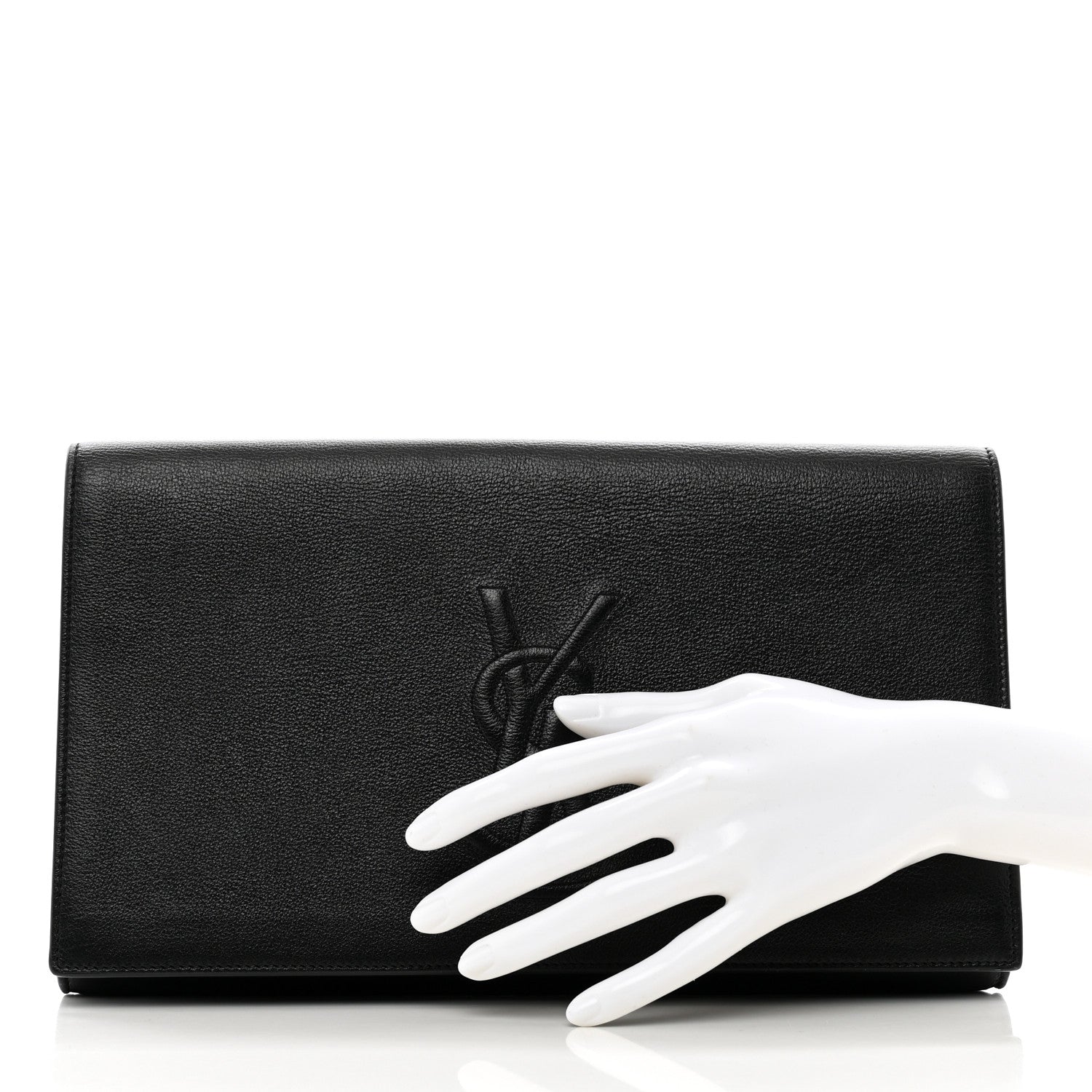 Saint Laurent Calfskin Monogram Large Belle De Jour Clutch Black 2 of 8