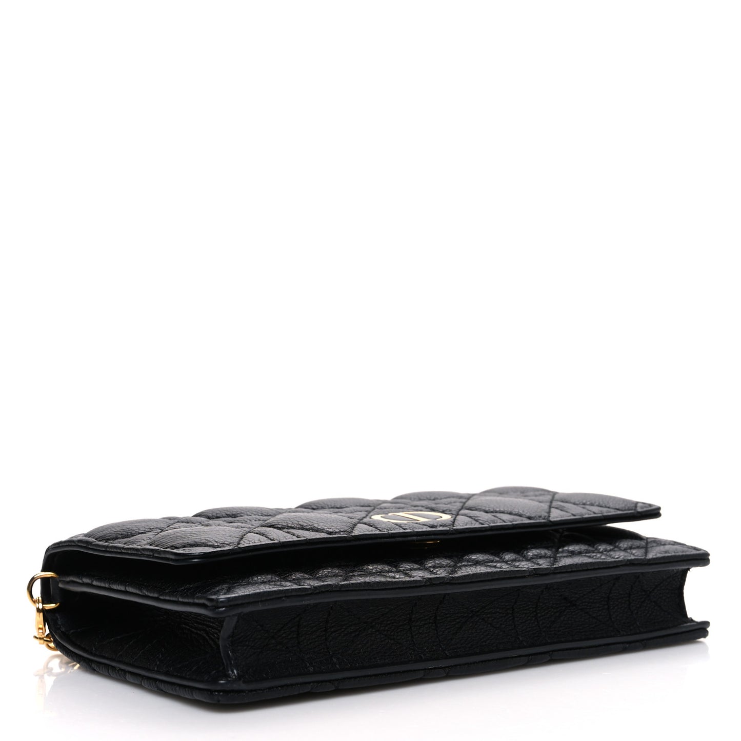 Supple Calfskin Caro Pouch with Chain Black