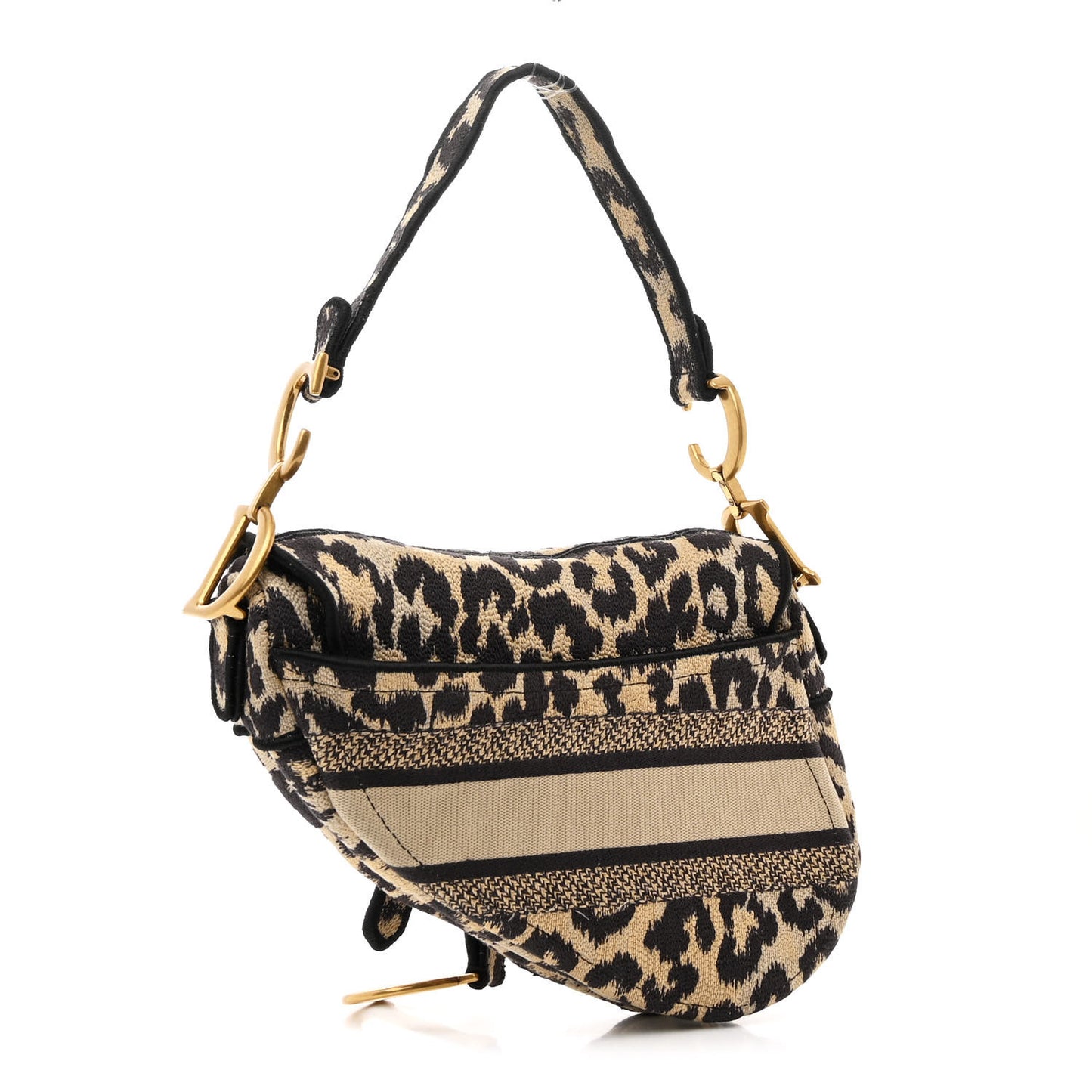 Canvas Mizza Embroidered Saddle Bag Beige Multicolor