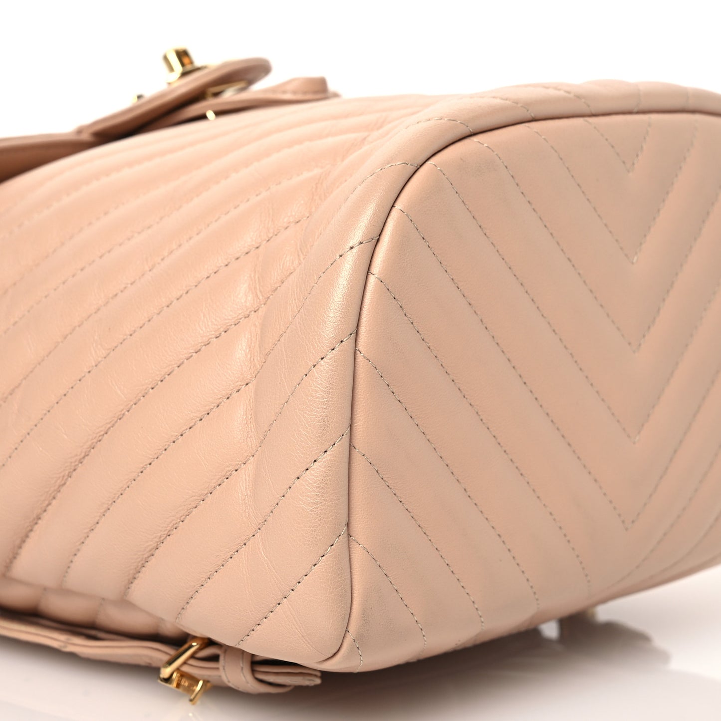 Calfskin Chevron Quilted Small Urban Spirit Backpack Beige