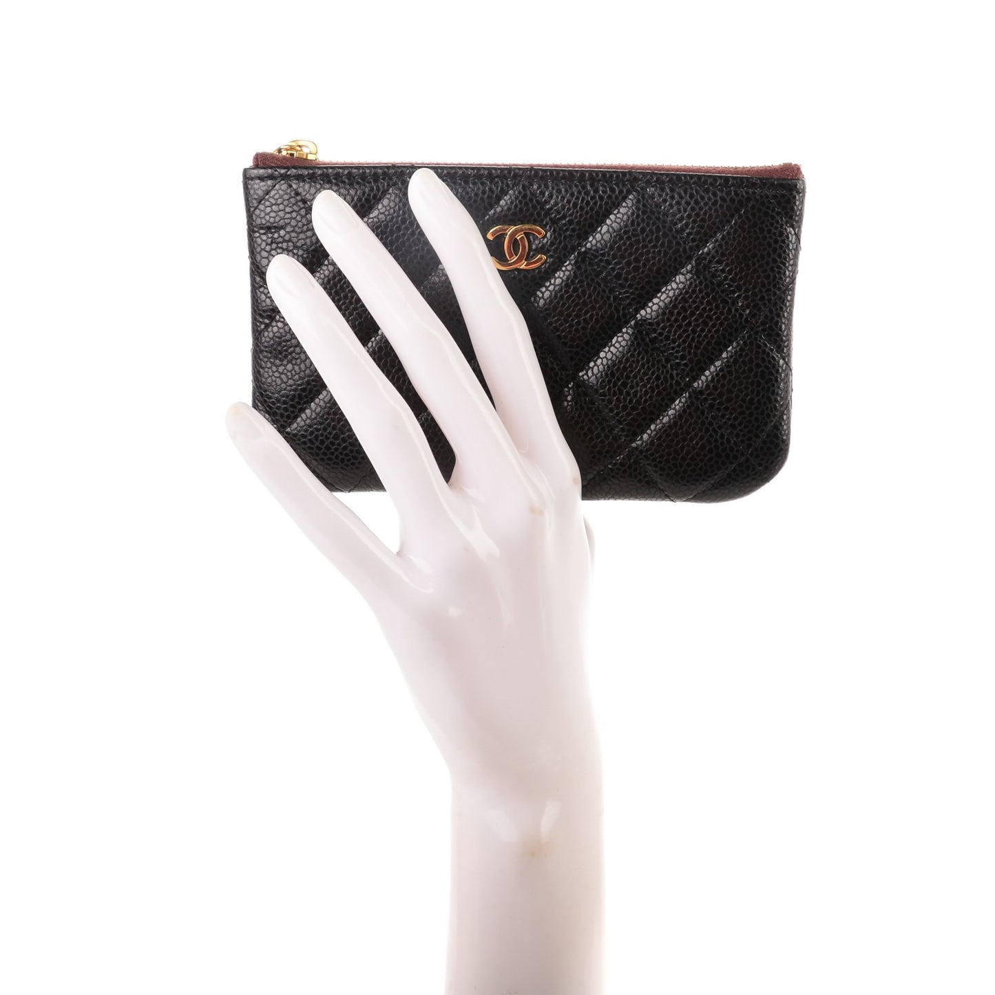 Caviar Quilted Small Pouch Black
