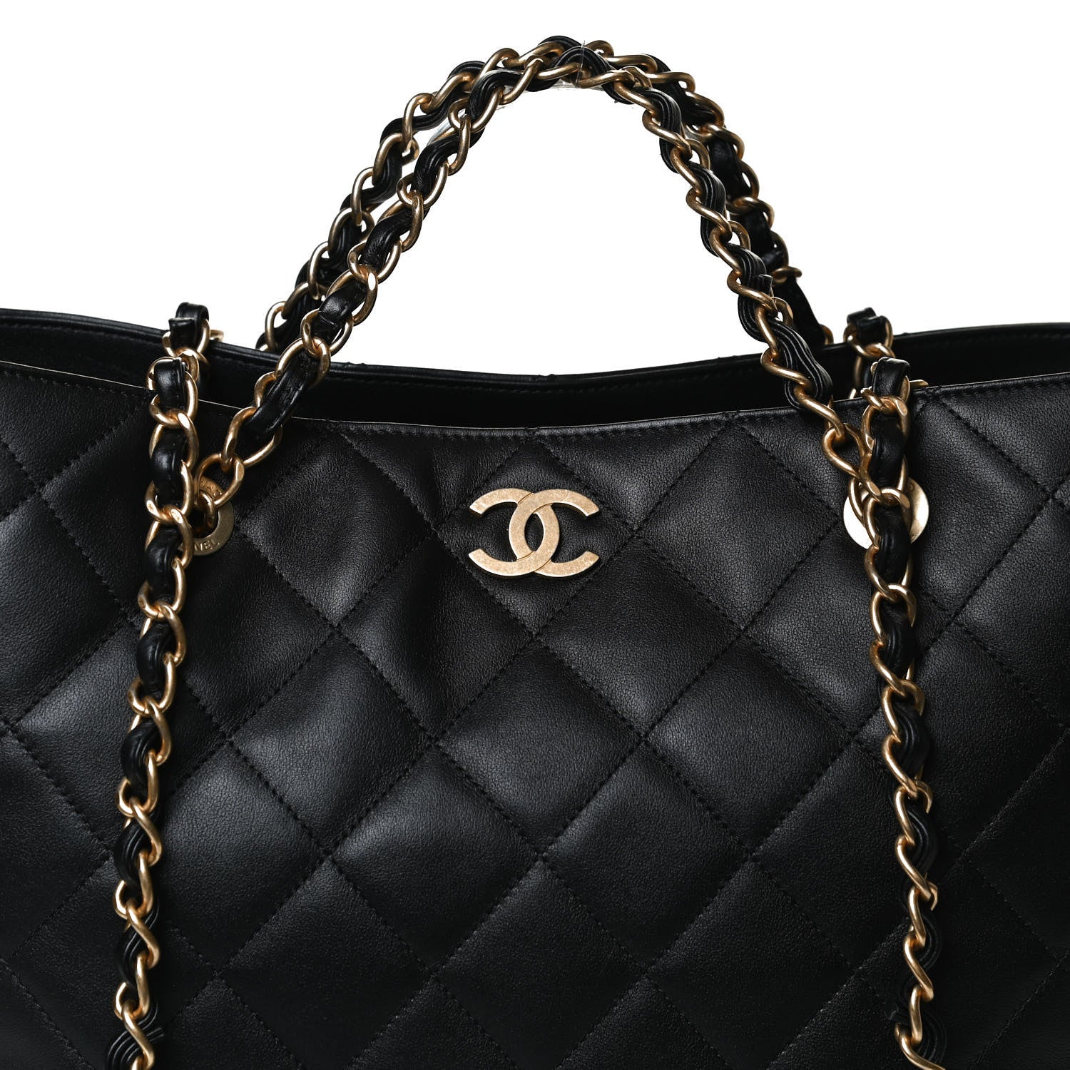 Chanel Calfskin Stitched Large Shopping Bag Black 8 of 10