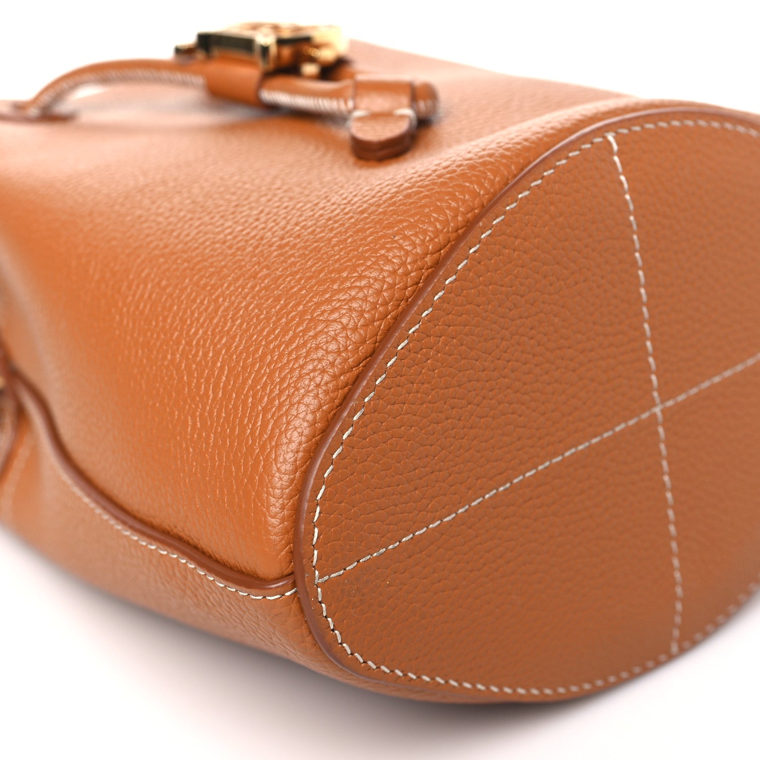 Burberry Calfskin TB Mini Bucket Bag Warm Russet Brown 8 of 9
