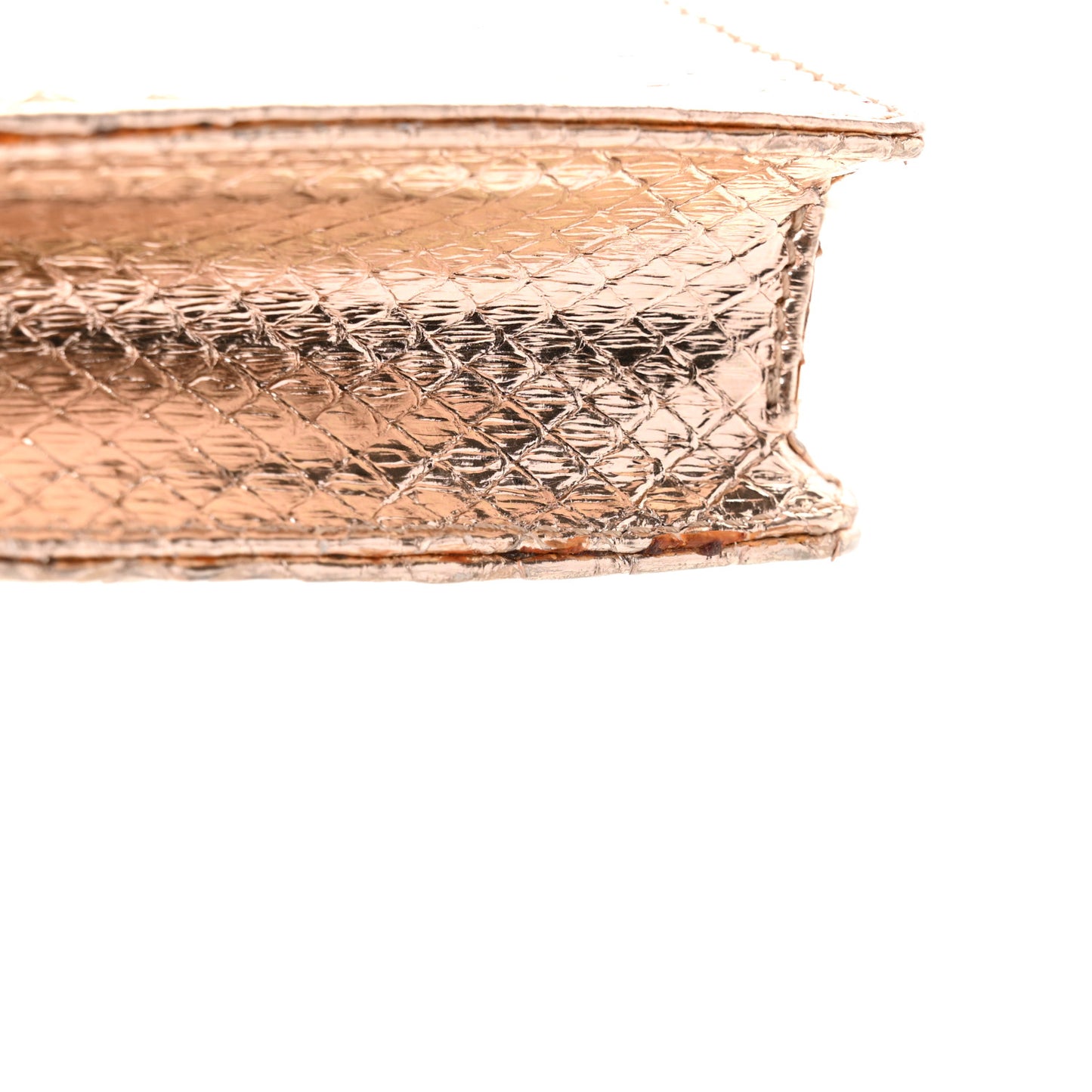 Snakeskin Diorama Wallet on Chain Pouch Rose Gold