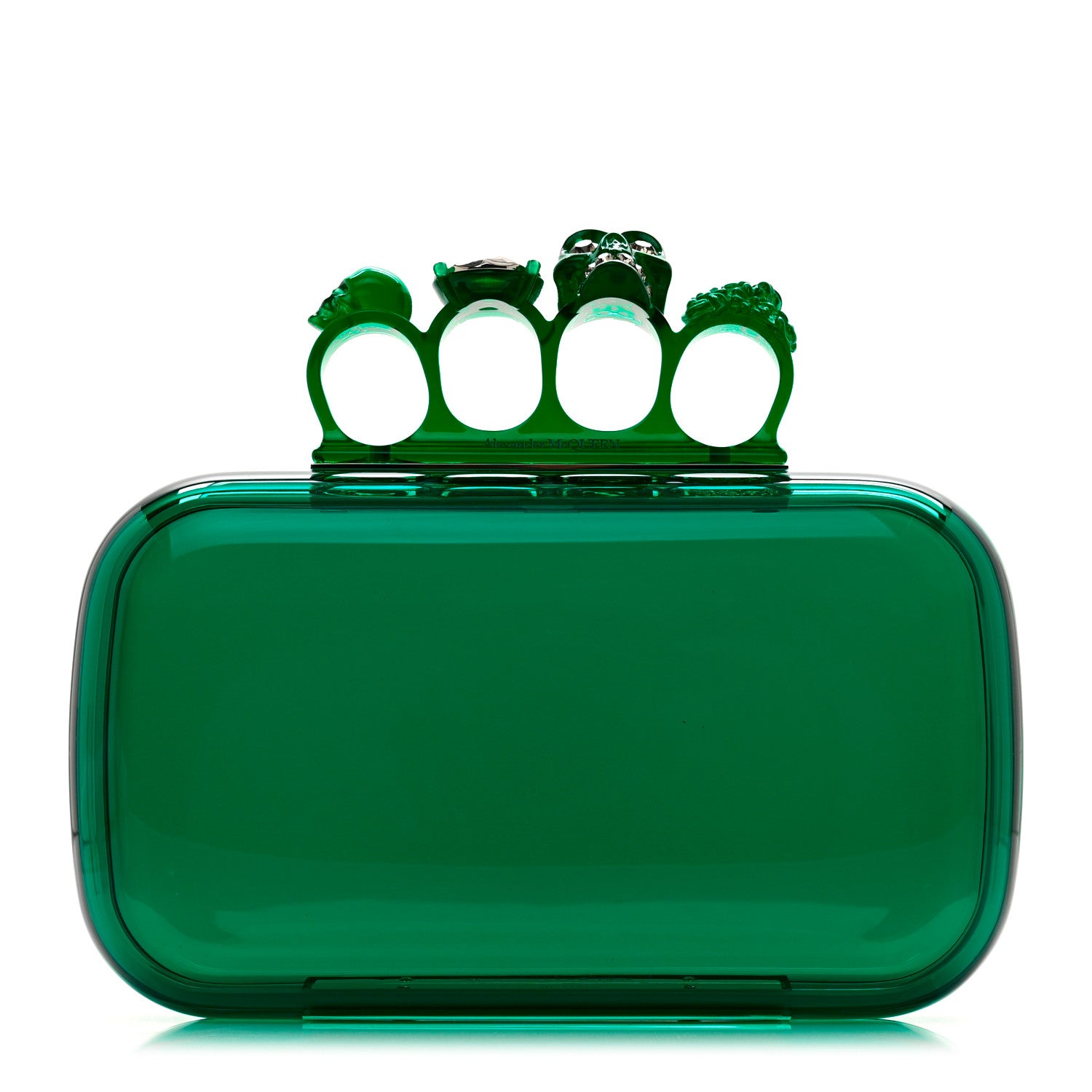 Alexander McQueen Resin Knuckle Clutch Green 1445385 – FASHIONPHILE