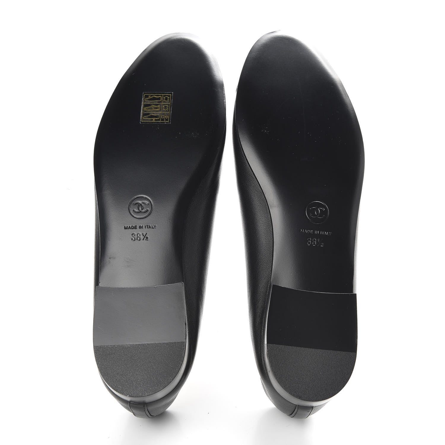 Chanel Lambskin Patent Cap Toe Ballerina Flats 38.5 Black 5 of 10