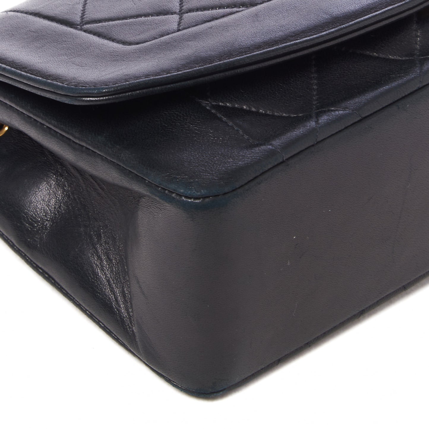 Lambskin Quilted Small Single Flap Black