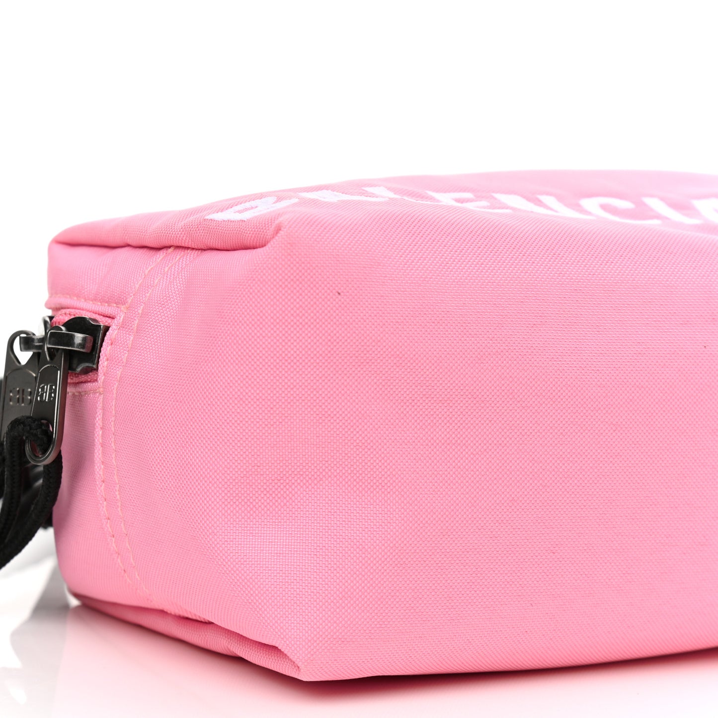 Recycled Sport Nylon Logo Embroidered Messenger Bag Pink White