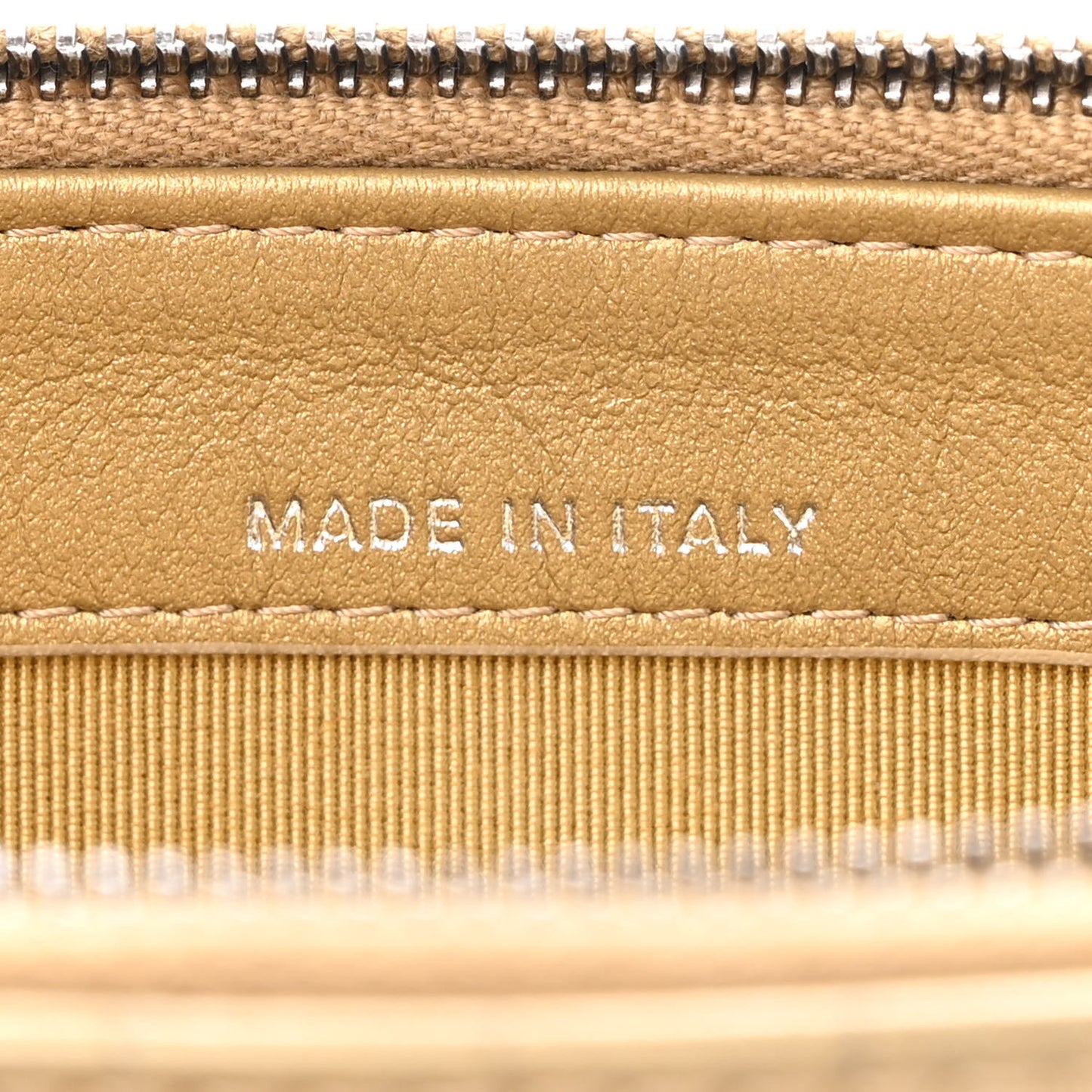 Metallic Calfskin Crocodile Embossed Small Gabrielle Clutch With Chain Gold