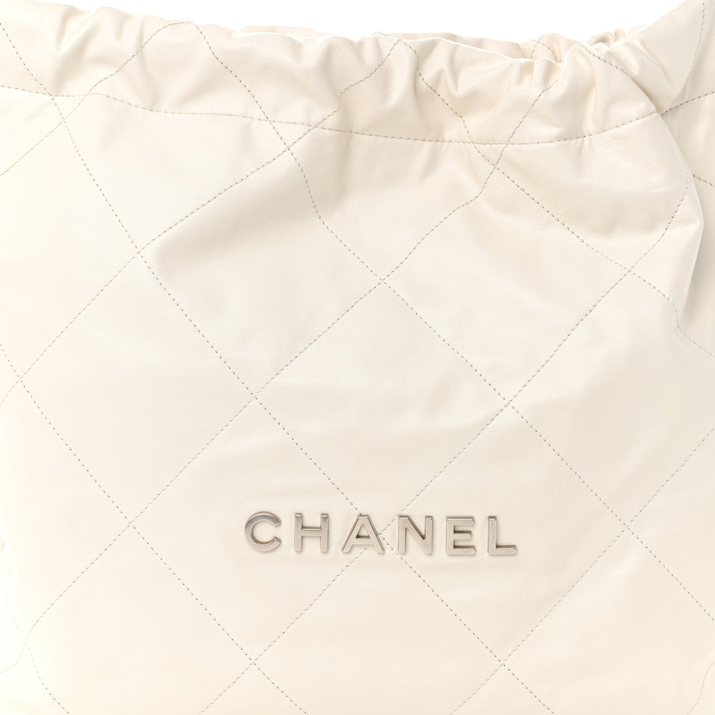 Shiny Calfskin Quilted Small Chanel 22 White