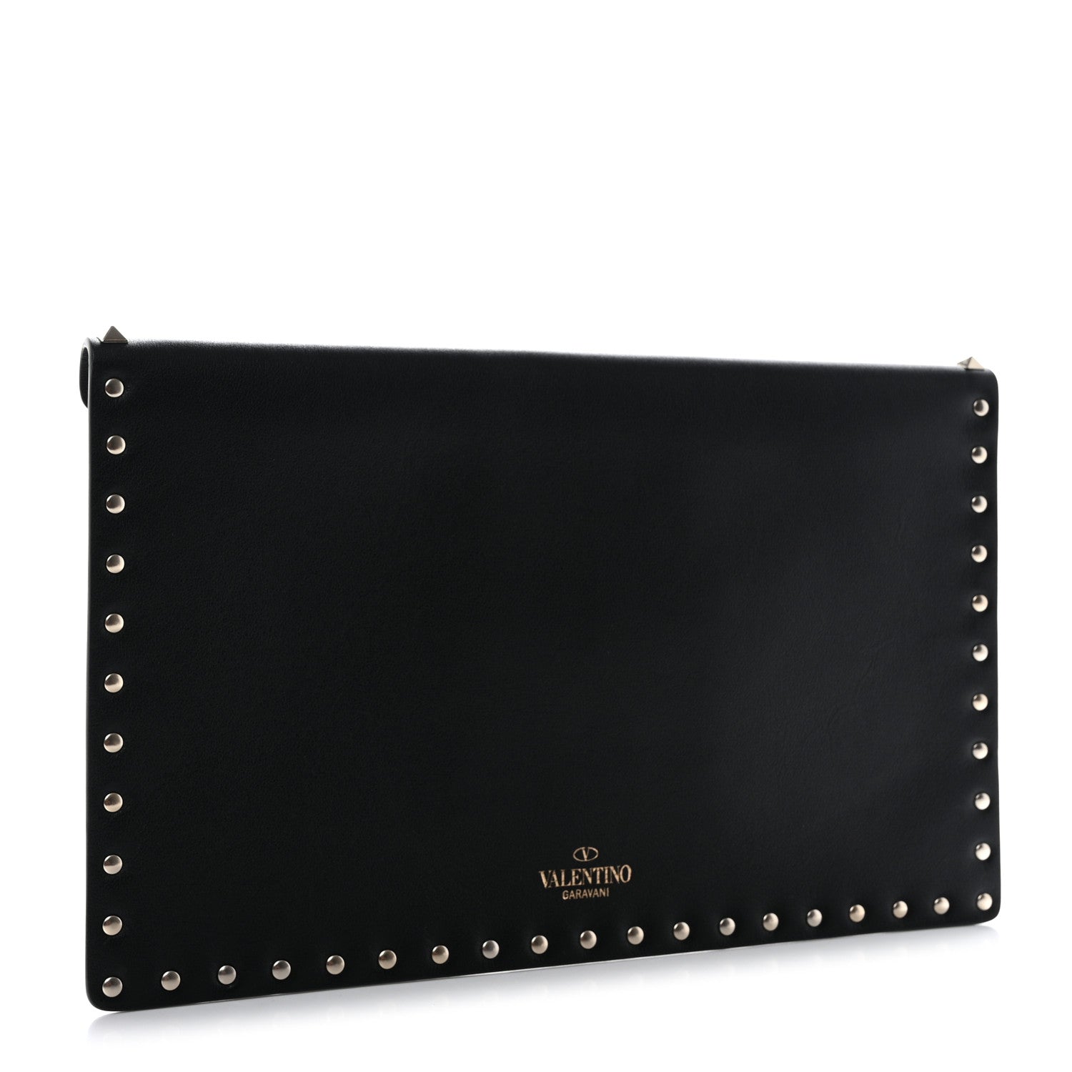 Valentino Garavani Vitello Large Rockstud Envelope Clutch Black 3 of 8