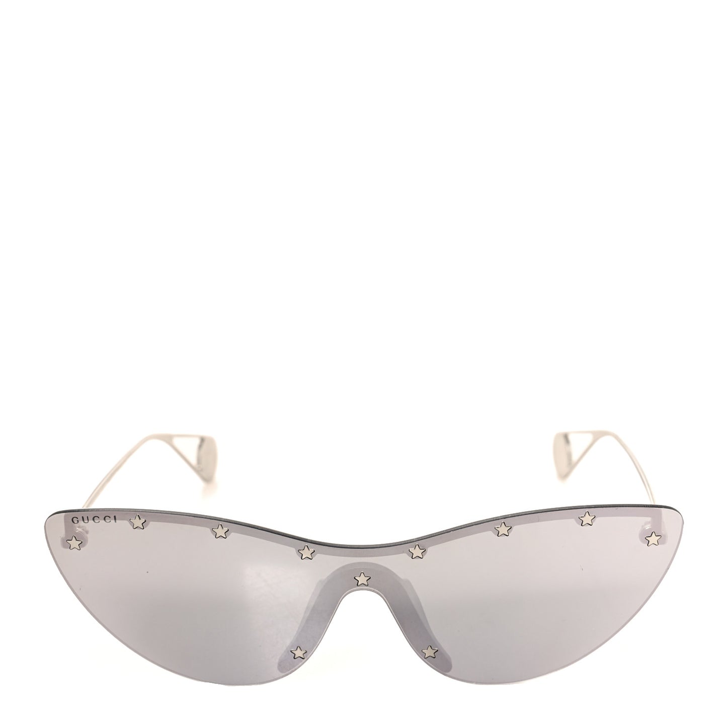 Metal Rimless Star Studded 90mm Cat Eye GG0666S Sunglasses Mirror Silver
