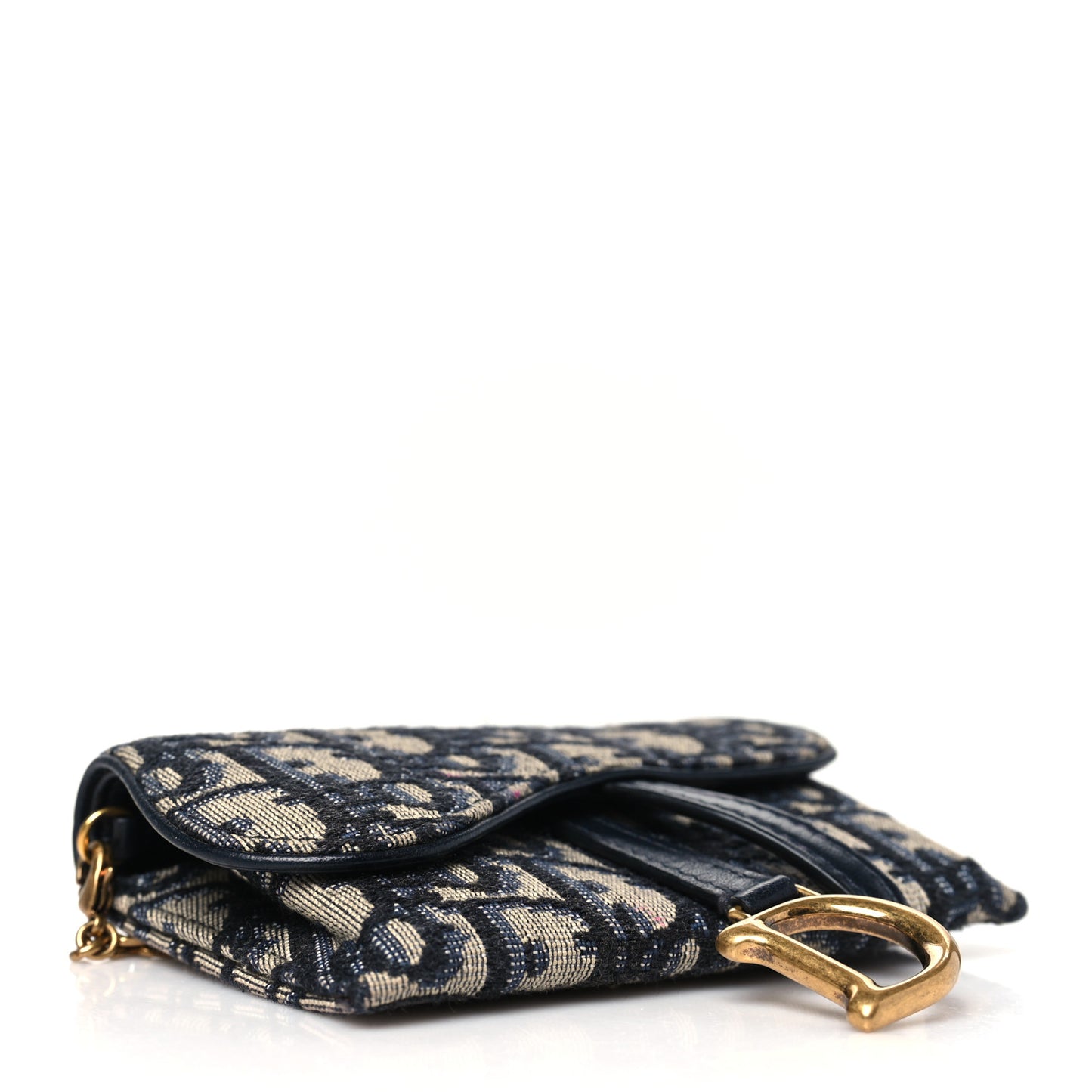 Oblique Nano Saddle Chain Pouch Blue