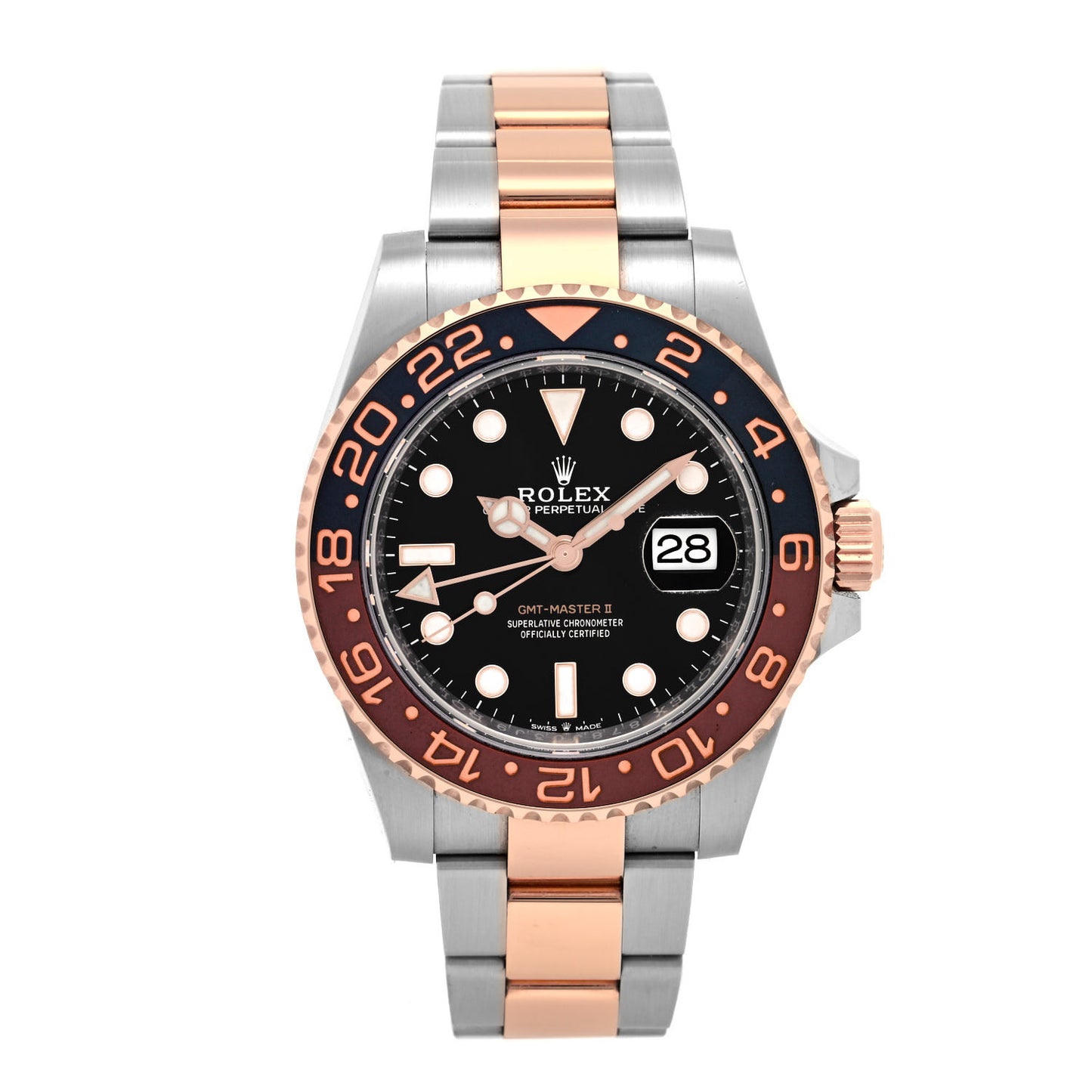 Stainless Steel 18K Everose Gold 40mm GMT-Master II Root Beer Watch 126711CHNR