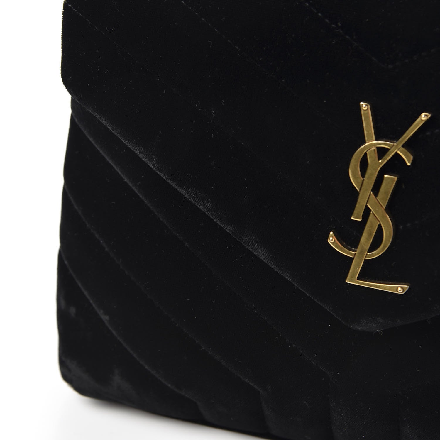 Saint Laurent Velvet Y Quilted Monogram Small Loulou Chain Satchel Black 12 of 12