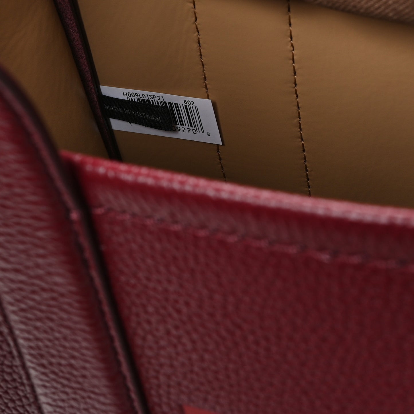 Grained Calfskin Small The Tote Bag Cherry