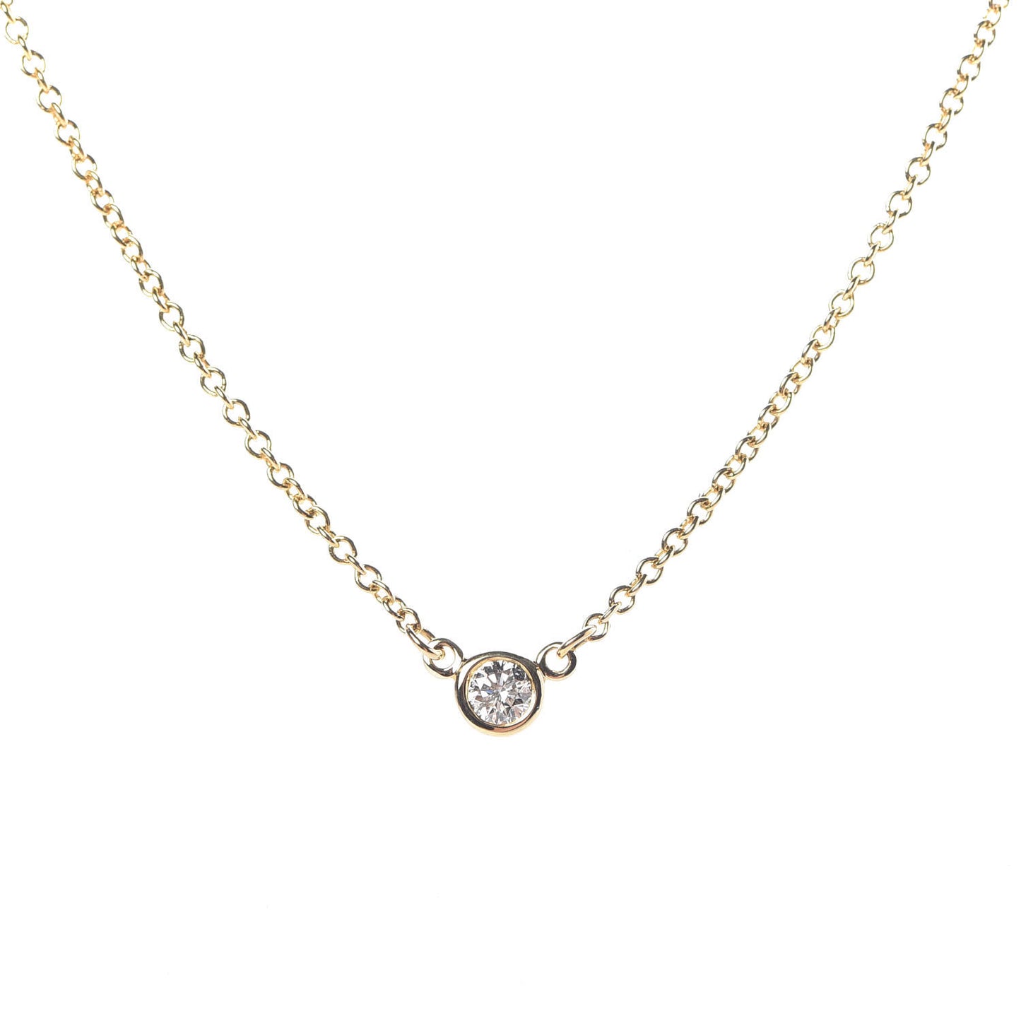 18K Yellow Gold Diamond .05ct Elsa Peretti Diamonds by the Yard Pendant Necklace