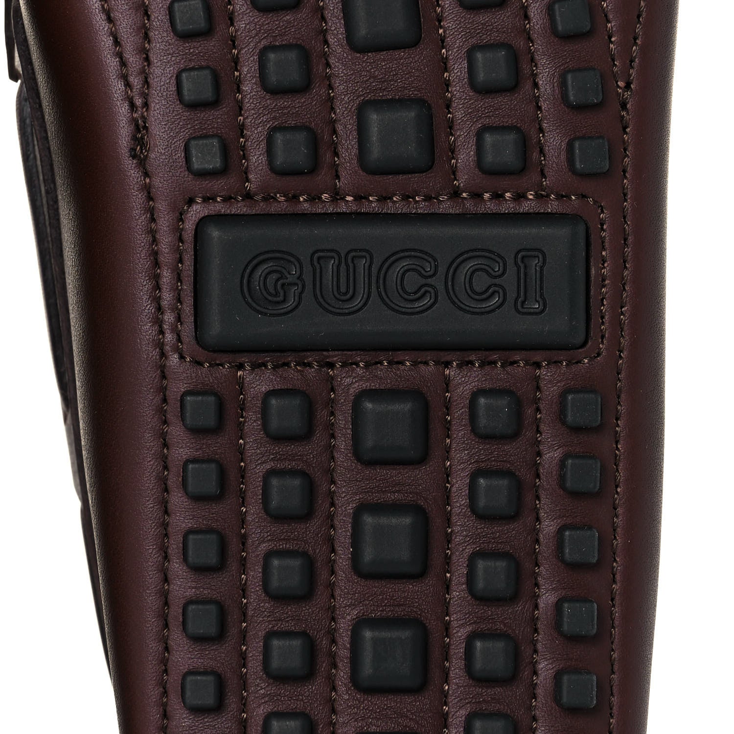 Gucci Calfskin Fringe Interlocking G Mens Driver Loafers 10 Brown 6 of 8