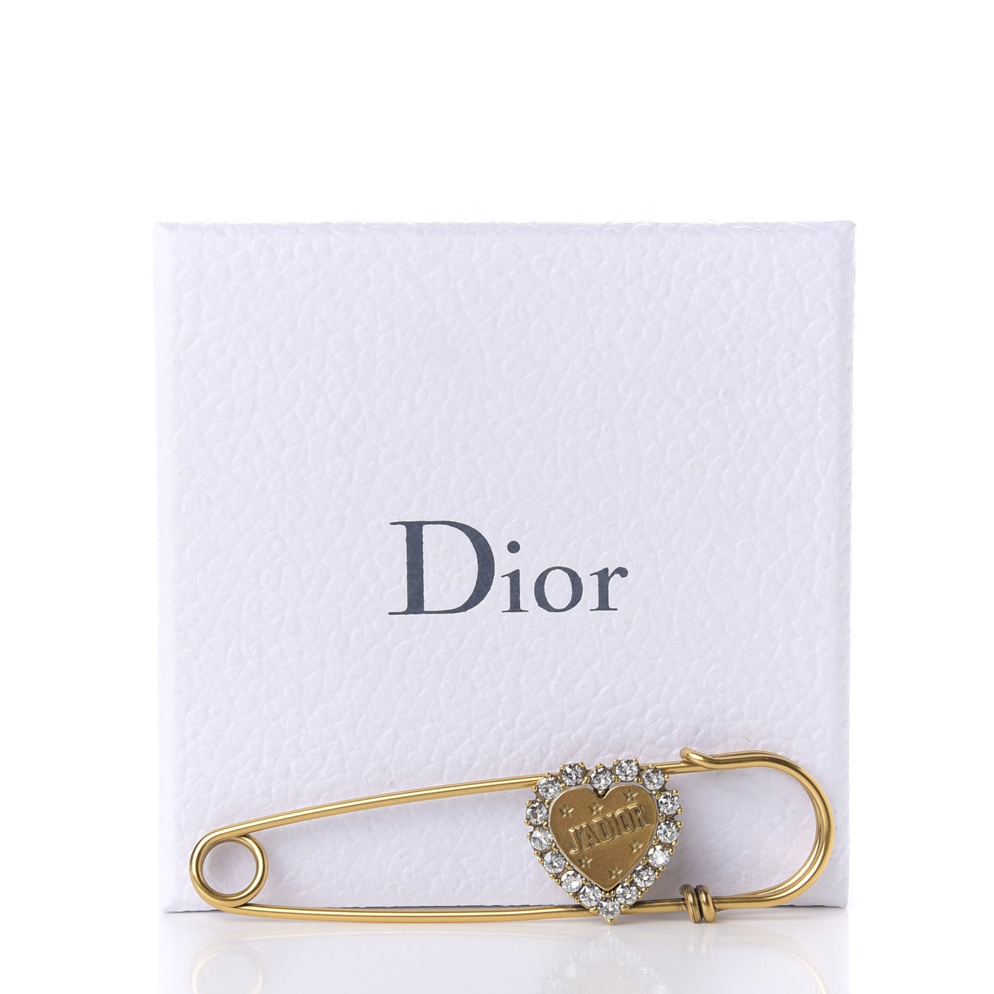 Crystal Heart Jadior Brooch Aged Gold