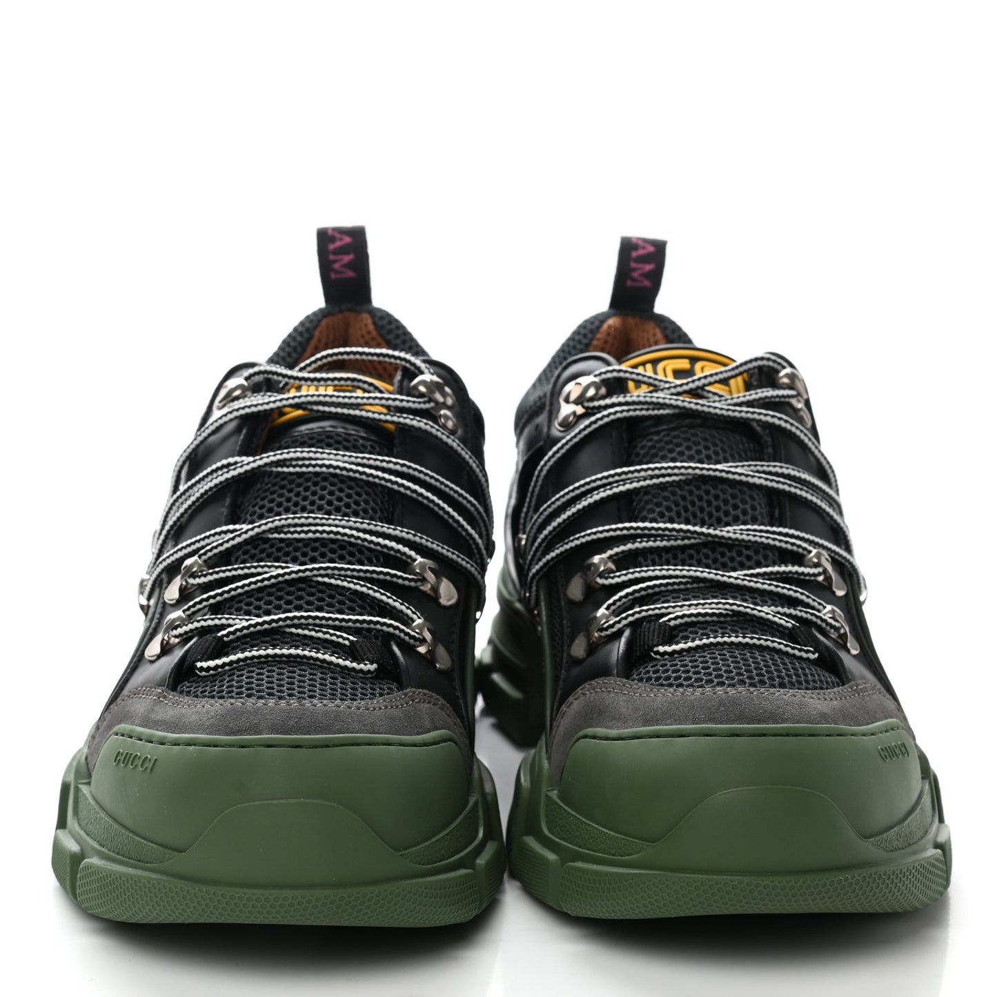 X SEGA Mesh Suede Calfskin Mens Flashtrek Sneakers 8 Loess Black Olive Green