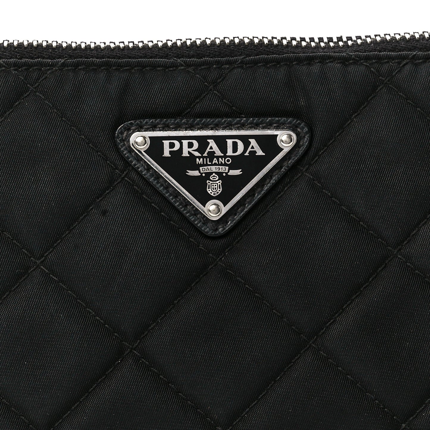 Nylon Tessuto Impuntu Quilted Crossbody Bag Black