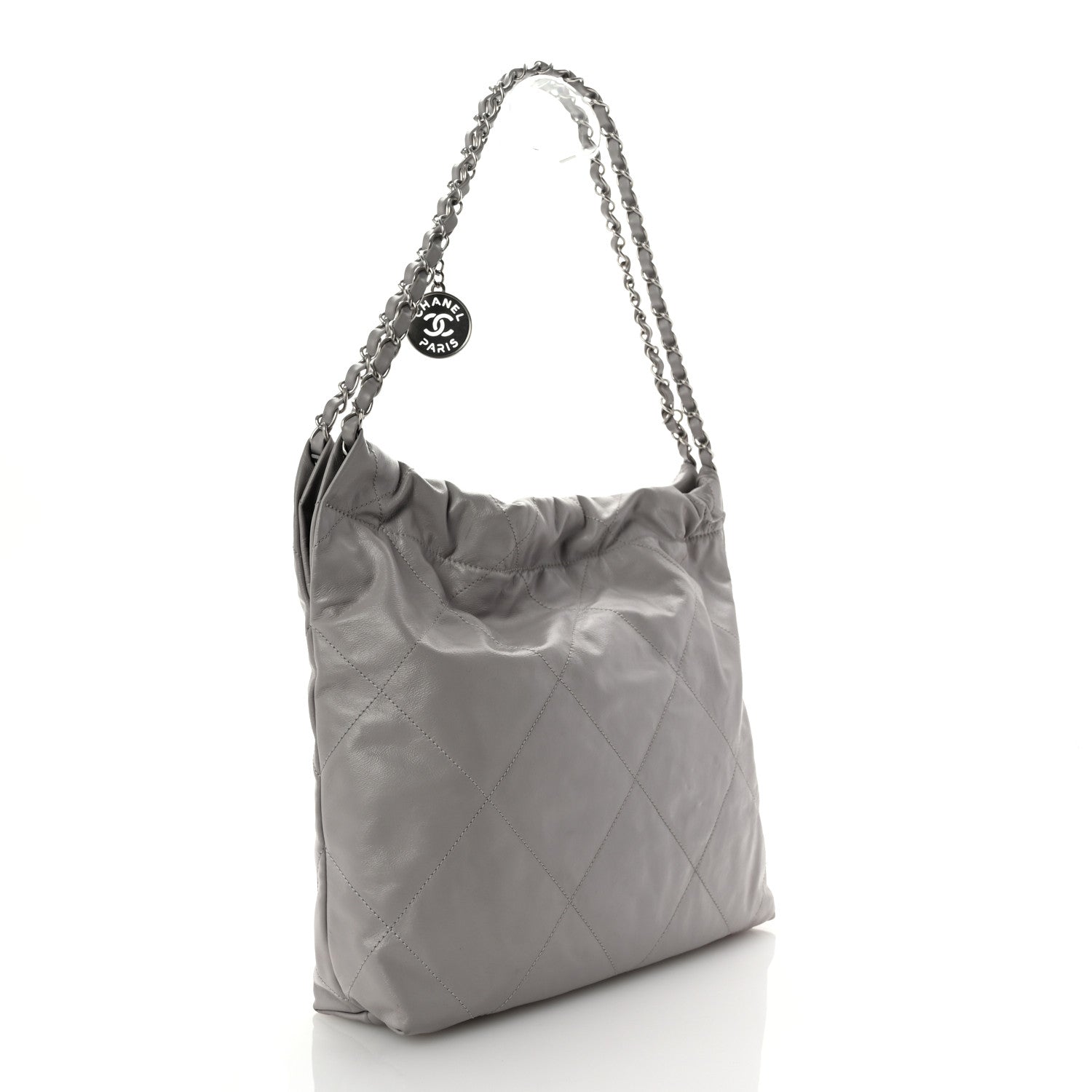 Chanel Shiny Calfskin Quilted Small Chanel 22 Grey 4 of 15