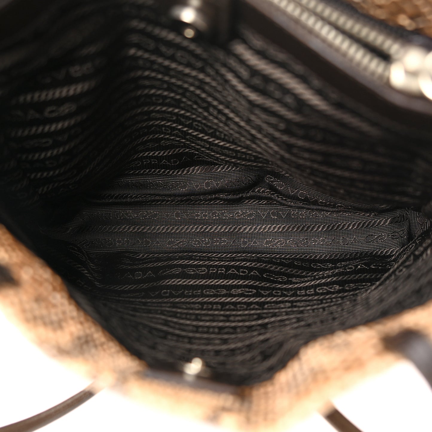 Snakeskin Triangle Shoulder Bag Beige