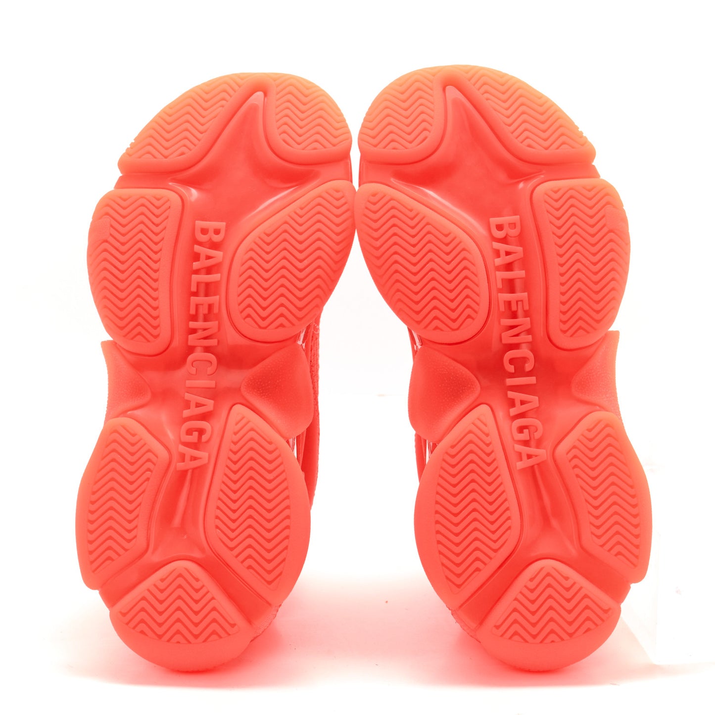 Fabric Mesh Clear Sole Fluo Womens Triple S Sneakers 37 Fluo Orange