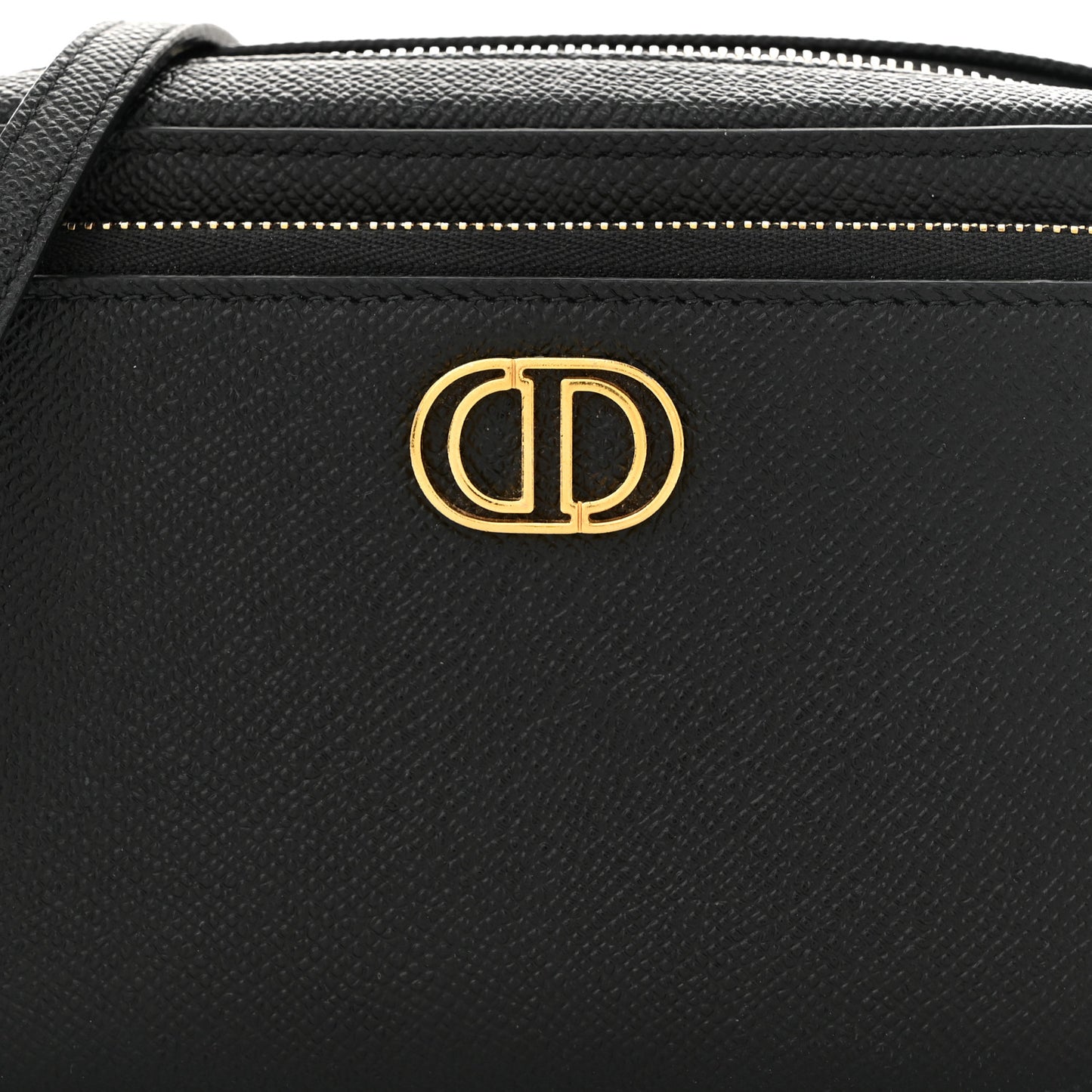 Grained Calfskin Caro Double Pouch Black