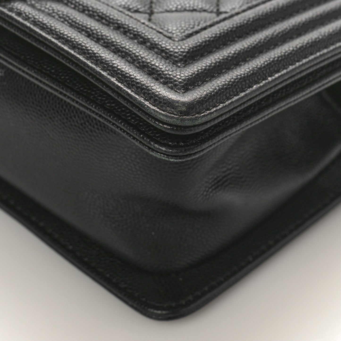 Caviar Quilted Small Boy Flap Black