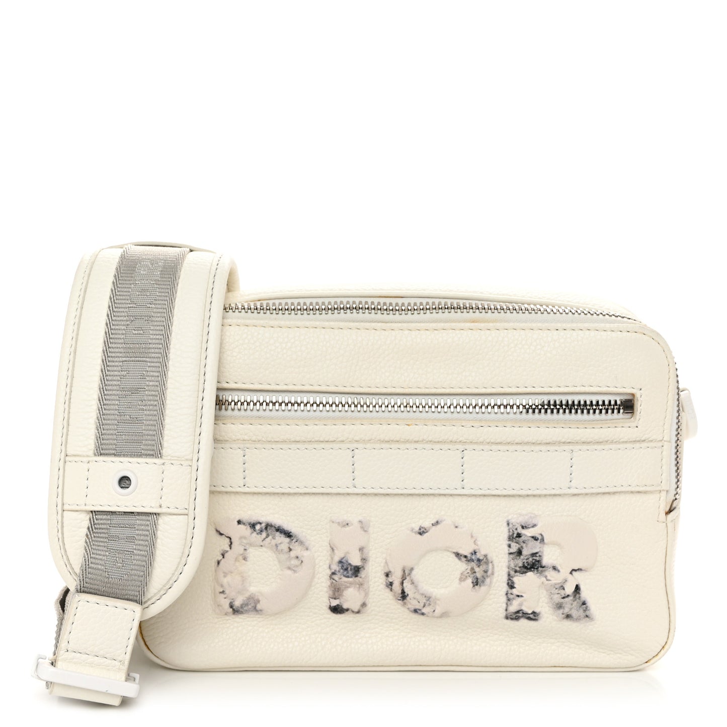 X DANIEL ARSHAM Grained Calfskin Safari Messenger Bag White