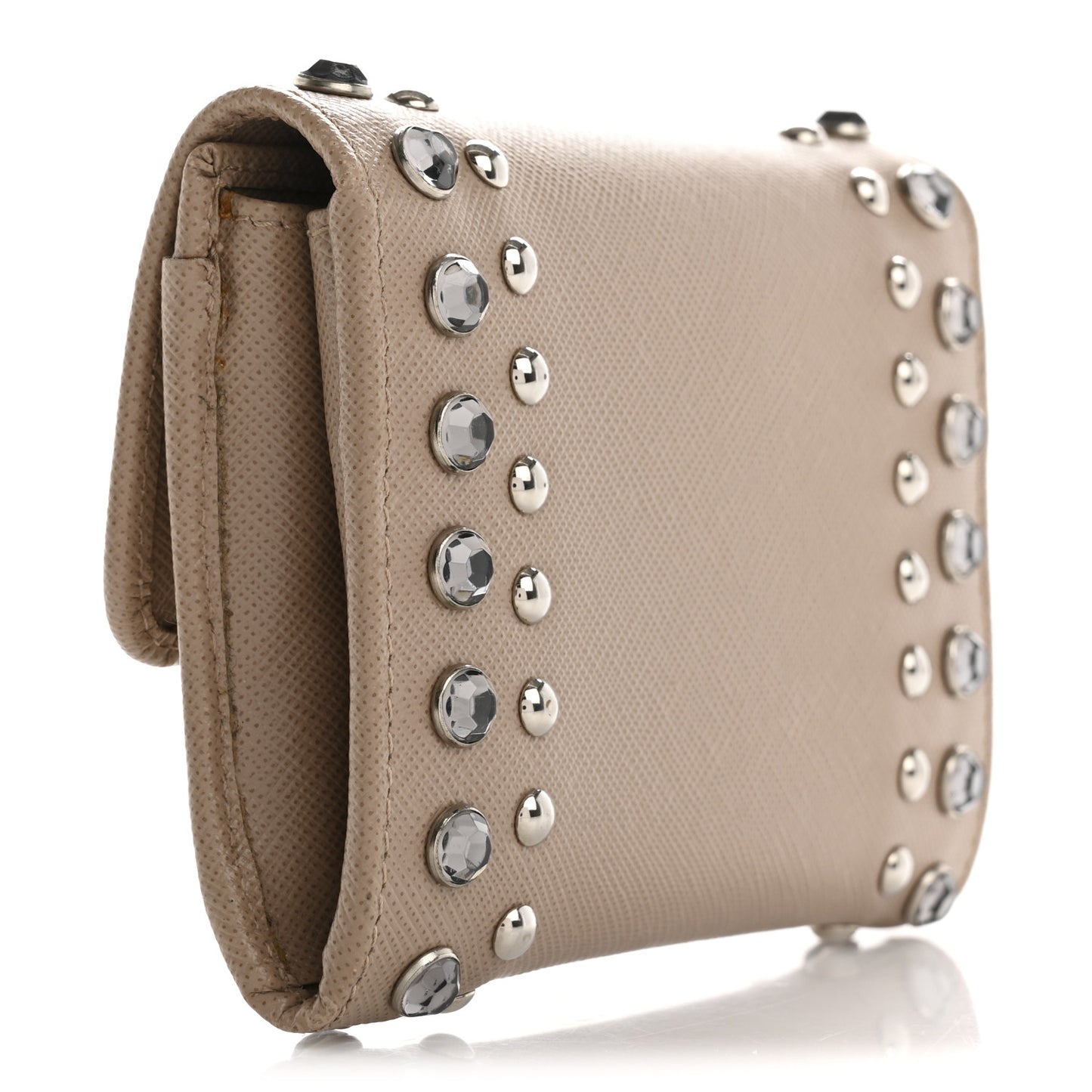 Saffiano Crystal Card Holder Cammeo