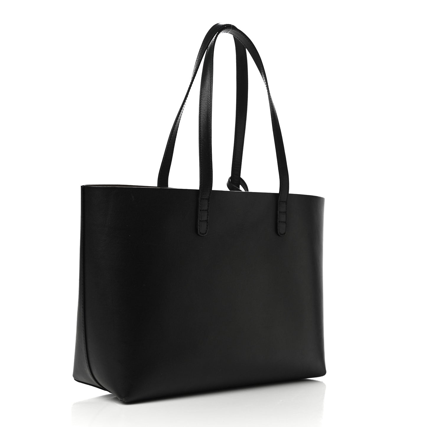 Calfskin Small Shopping Tote Black Gold