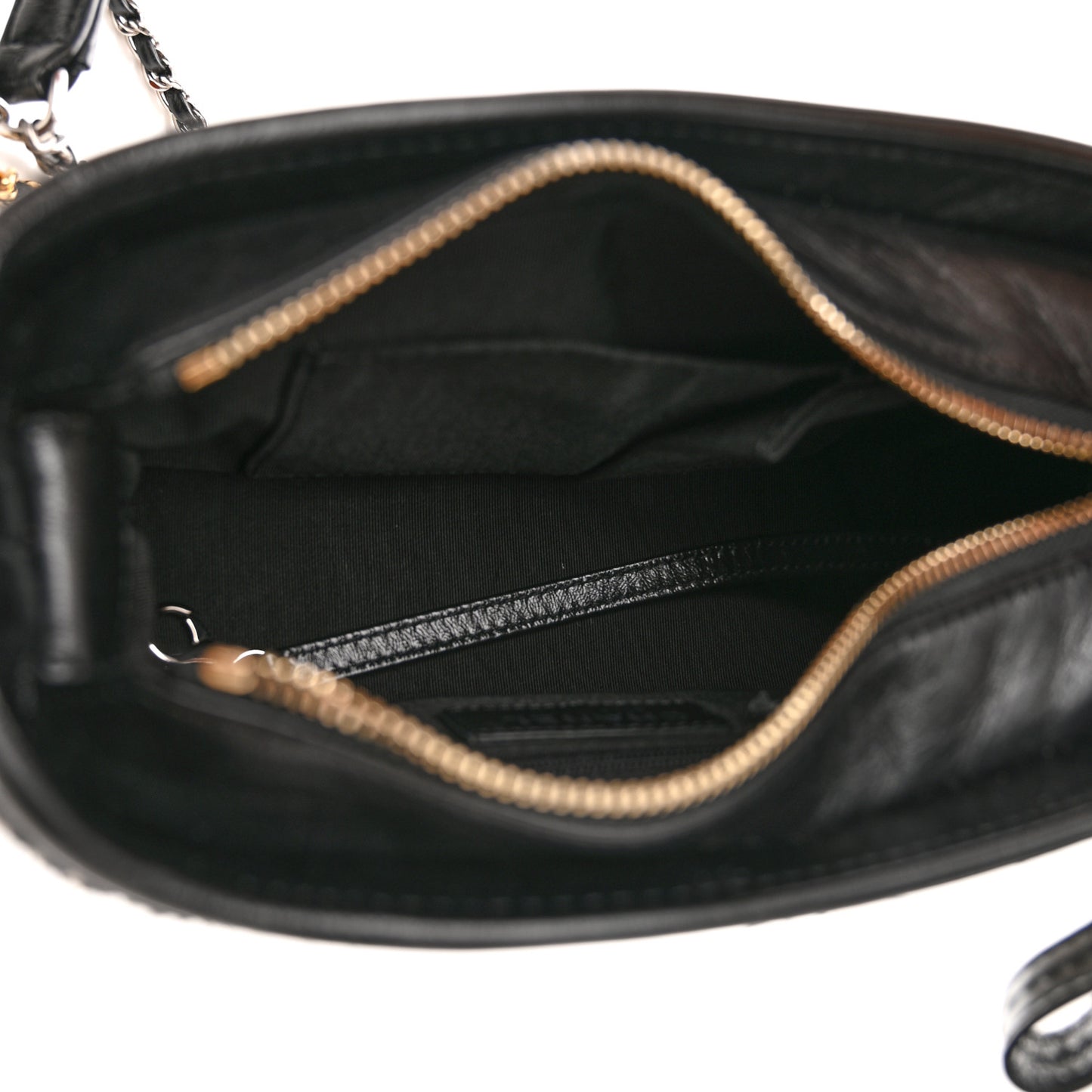 Cotton Raffia Calfskin Small Gabrielle Hobo Black White