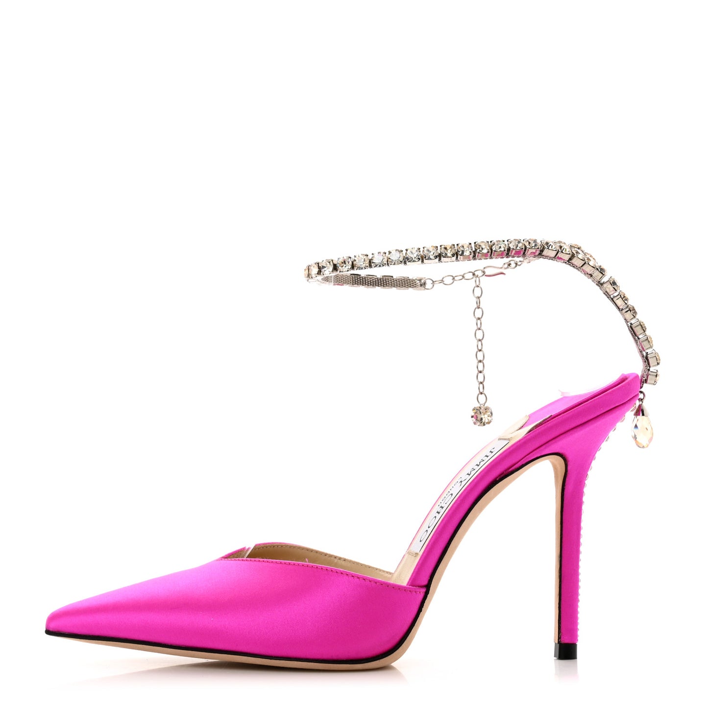 Satin Crystal Saeda 100 Pumps 37.5 Fuchsia