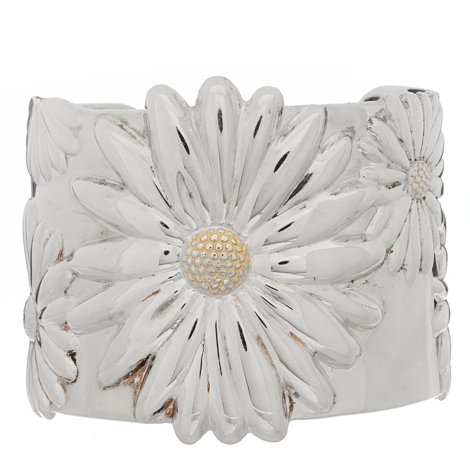 Tiffany Sterling Silver Daisy Wide Cuff Bracelet 1840034
