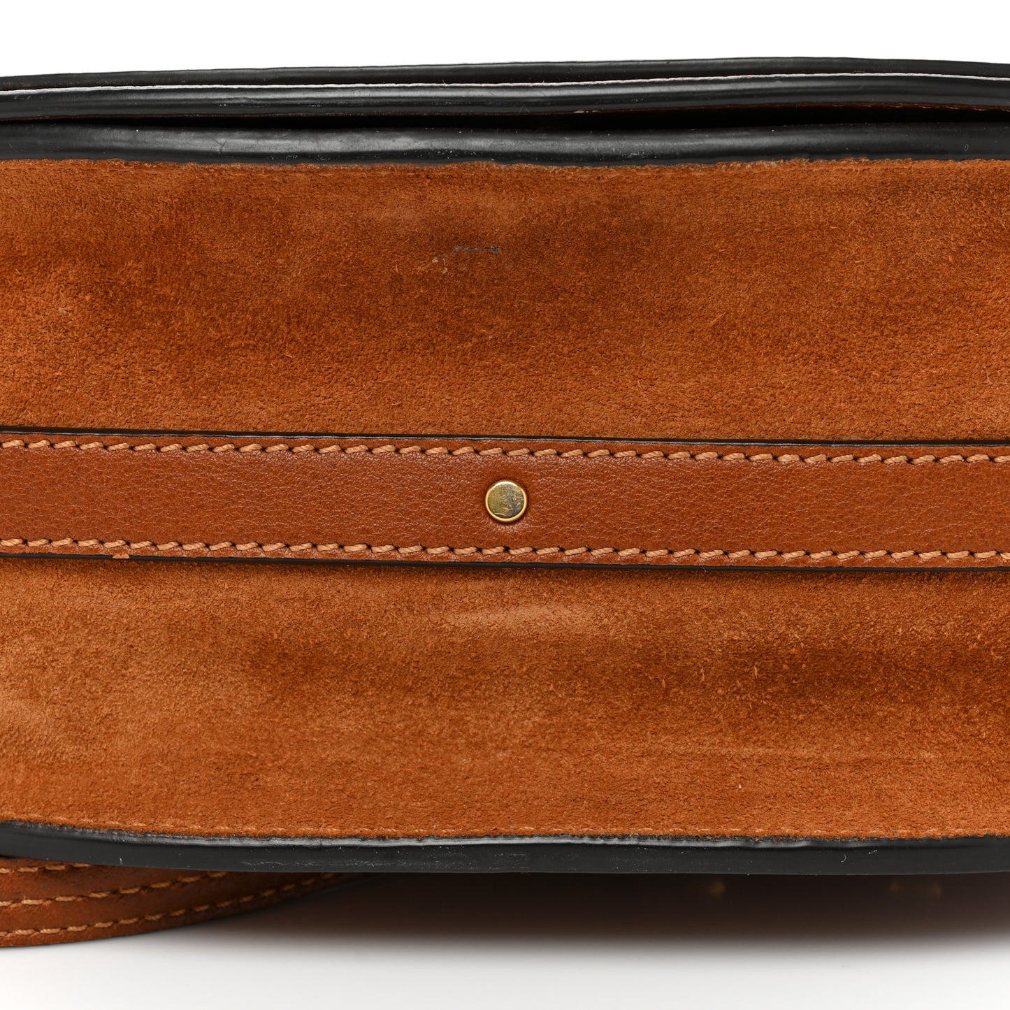 Calfskin Suede Medium Nile Bracelet Bag Caramel