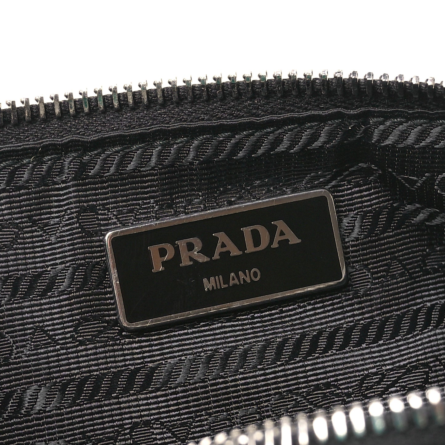 Re-Nylon Saffiano Double Pouch Shoulder Bag Black