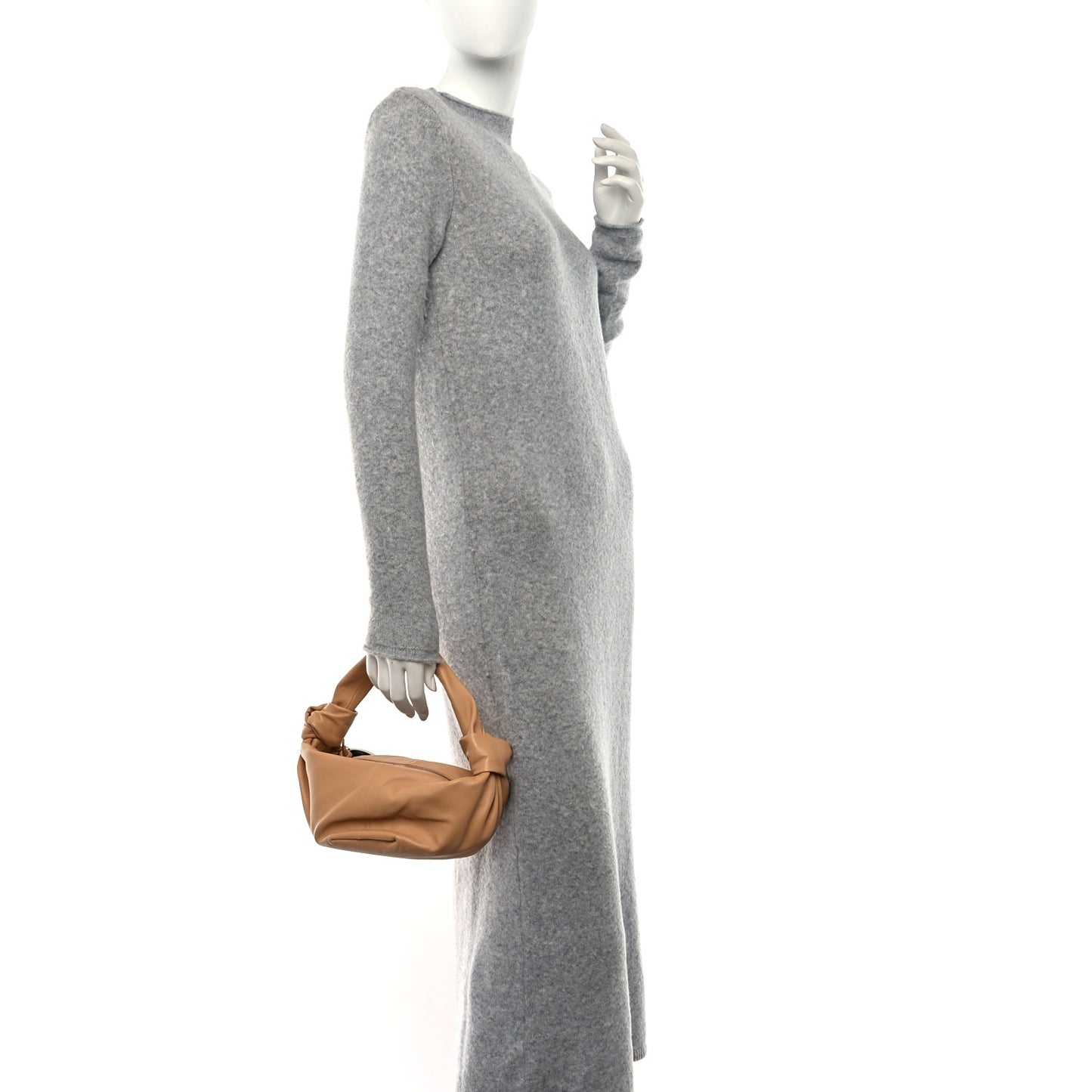 Calfskin Teen Double Knot Hobo Almond