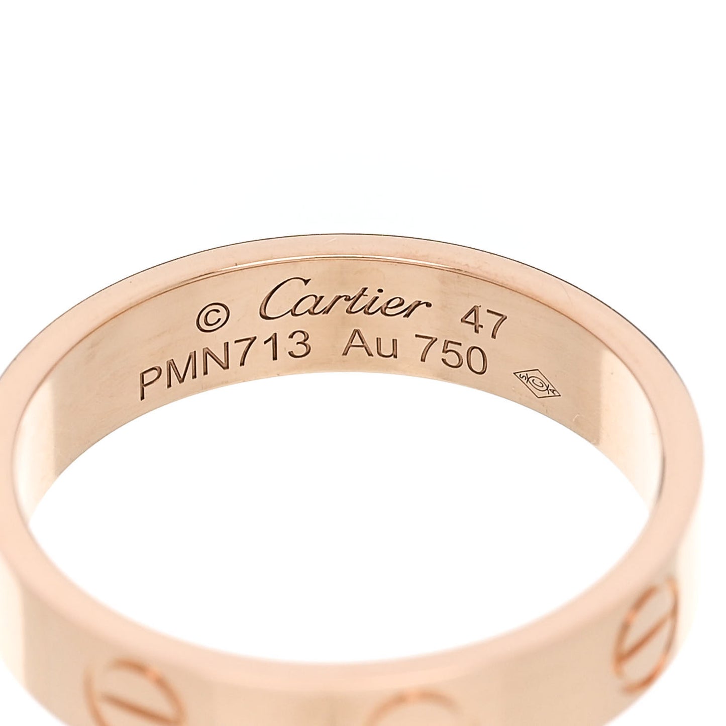 18K Pink Gold 3.5mm LOVE Wedding Band Ring 47 4