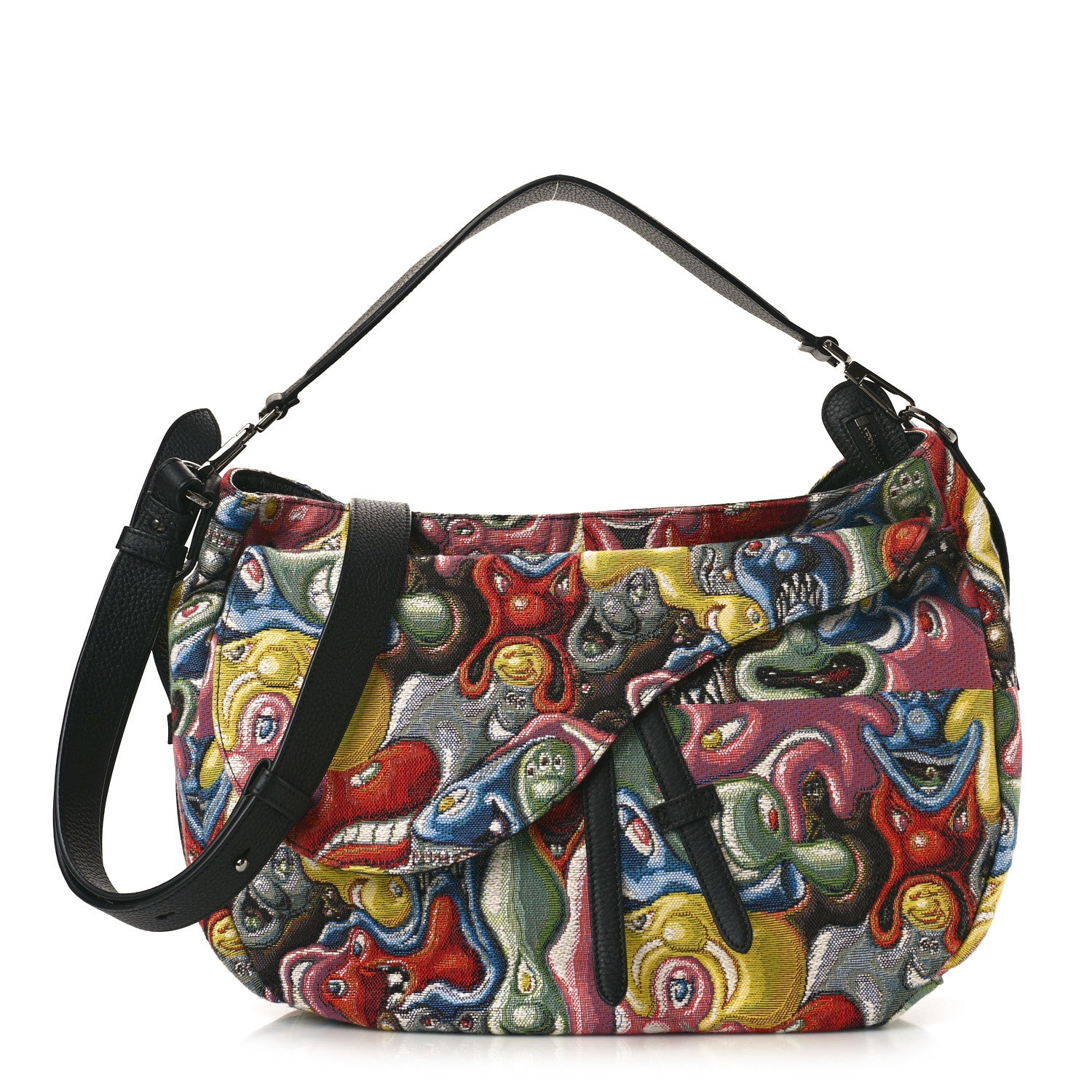 Christian Dior CHRISTIAN DIOR X KENNY SCHARF Jacquard Printed Soft Saddle Bag Multicolor 1 of 9