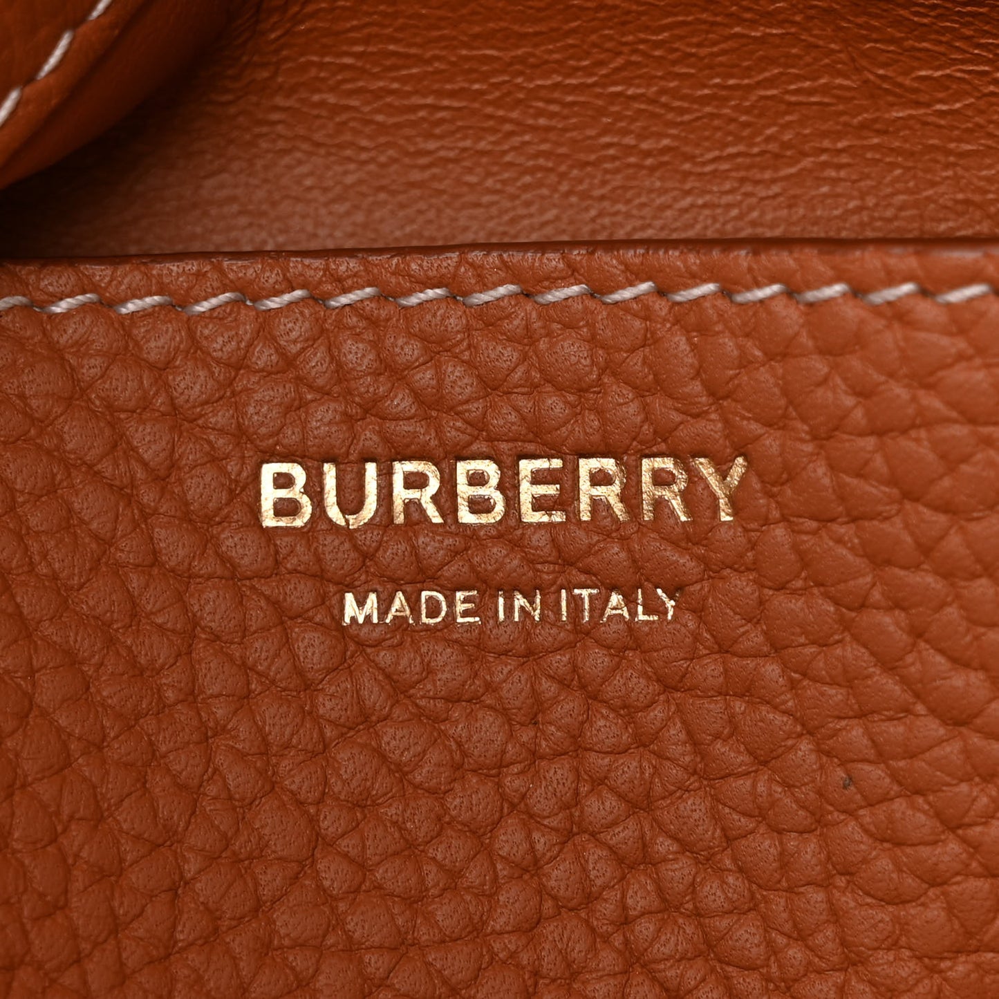 Grainy Calfskin Small TB Bucket Bag Russet Brown