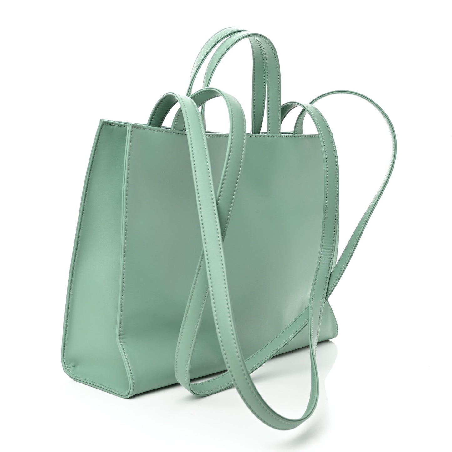 Vegan Leather Medium Shopping Bag Sage