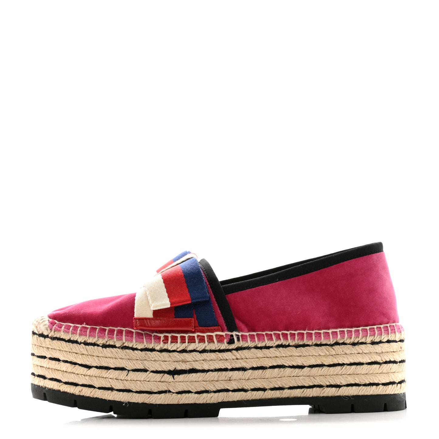 Velvet Sylvie Web Platform Espadrilles 38.5 Light Raspberry Rose