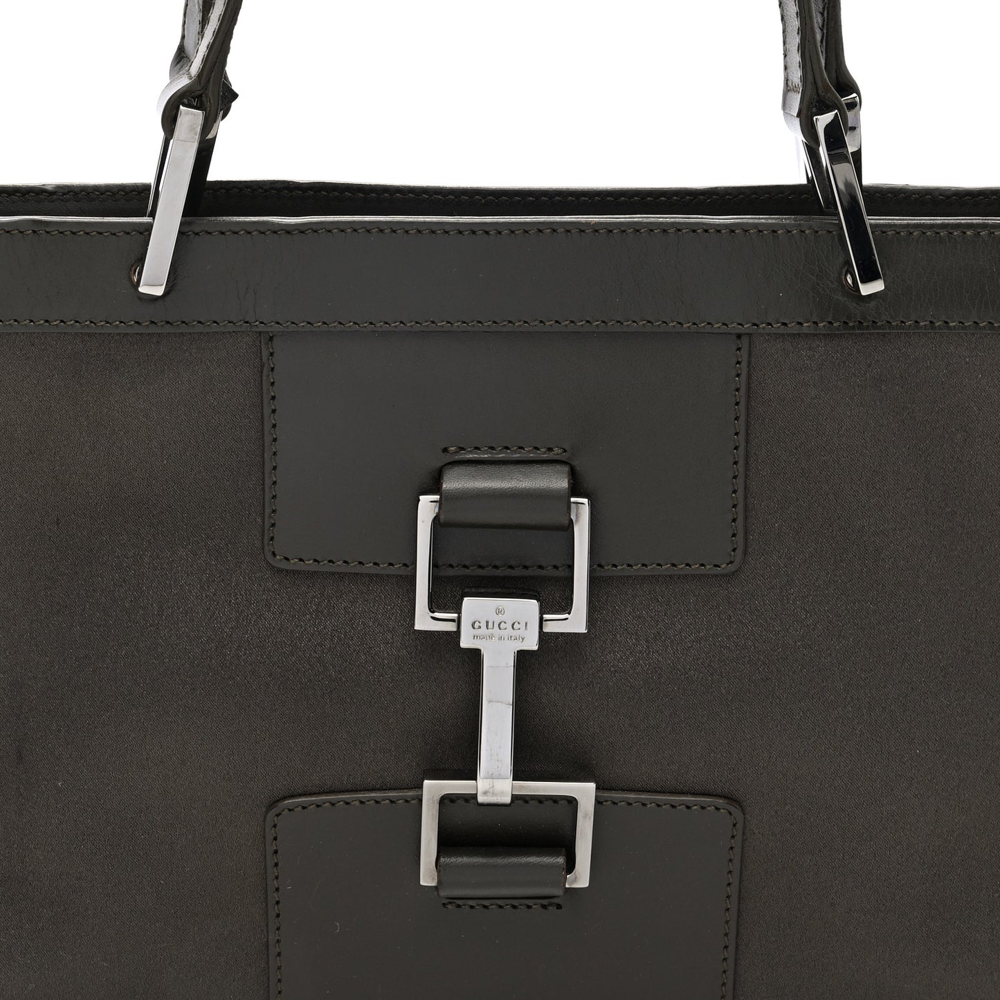 Satin Calsfkin Bardot Shoulder Bag Grey