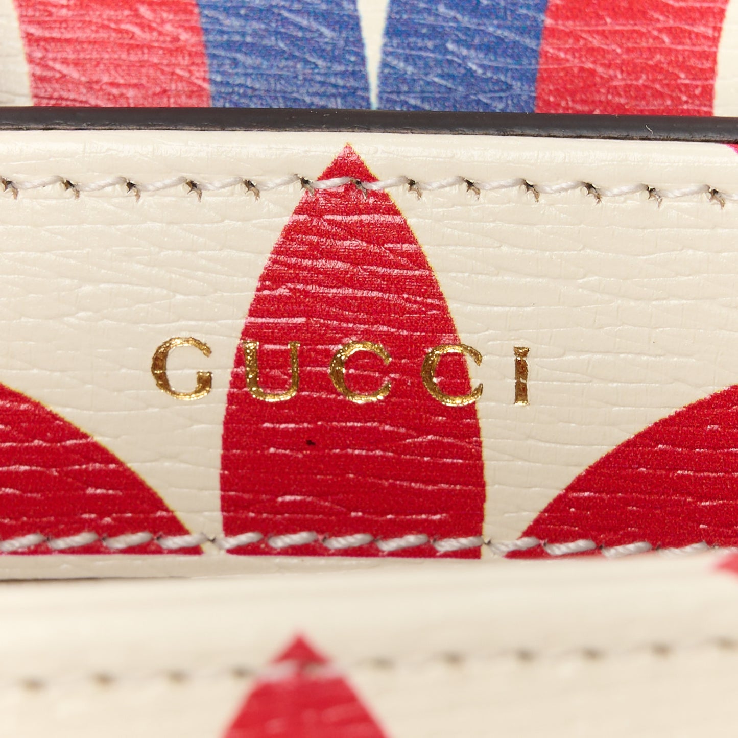 X ADIDAS Shangai Calfskin Web Trefoil Interlocking G Small Horsebit 1955 Shoulder Bag Red White Blue