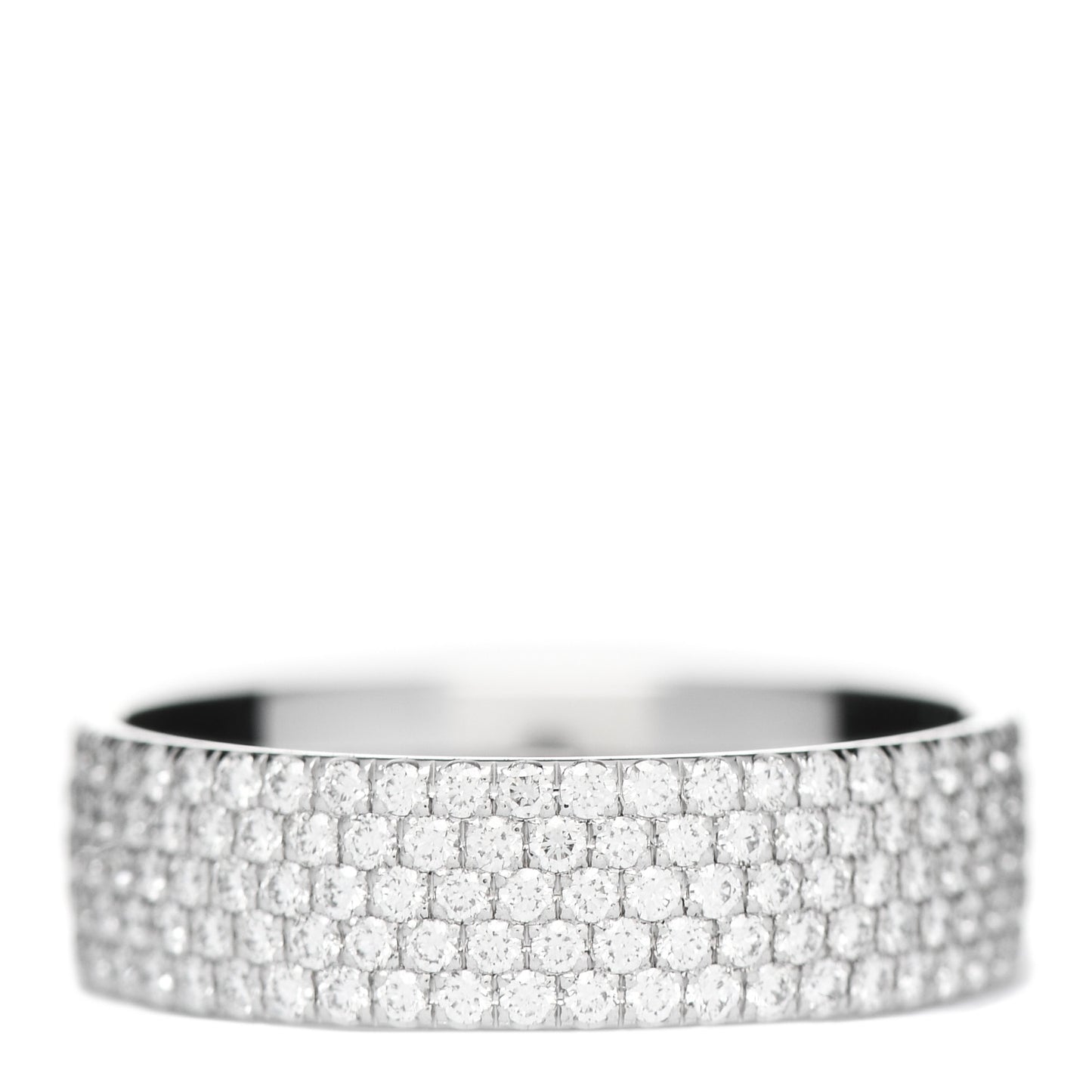 18K White Gold Diamond Metro Five-Row Ring 50 5.5